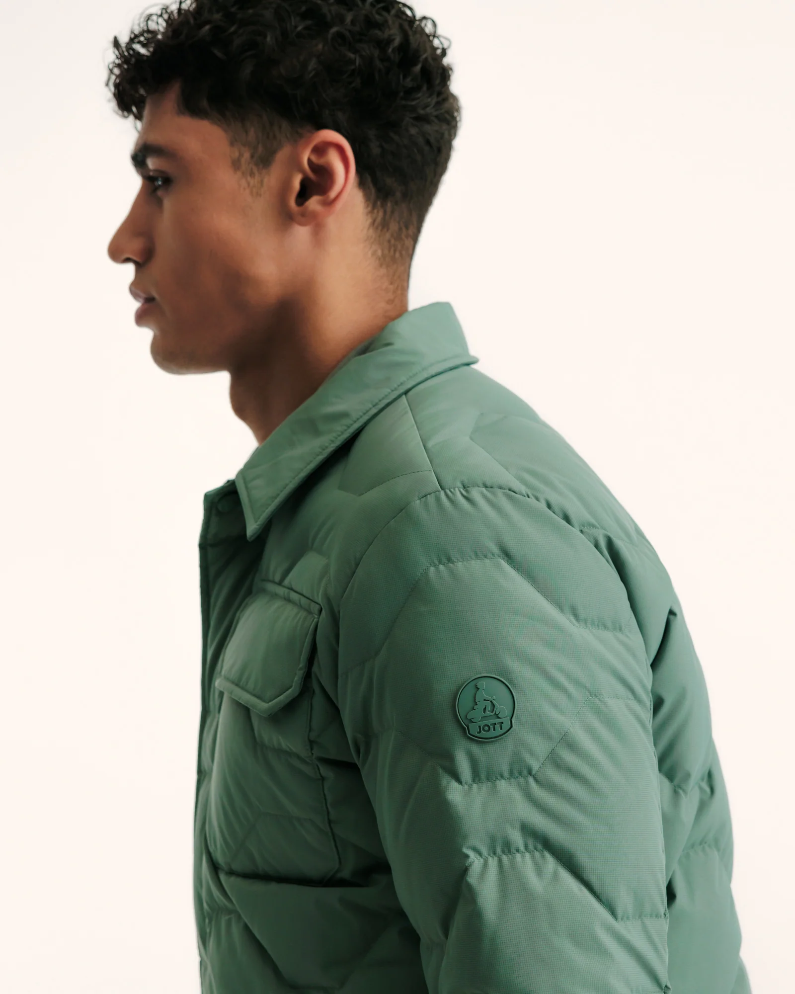 Down jacket Ultralight overshirt Celadon green Andy