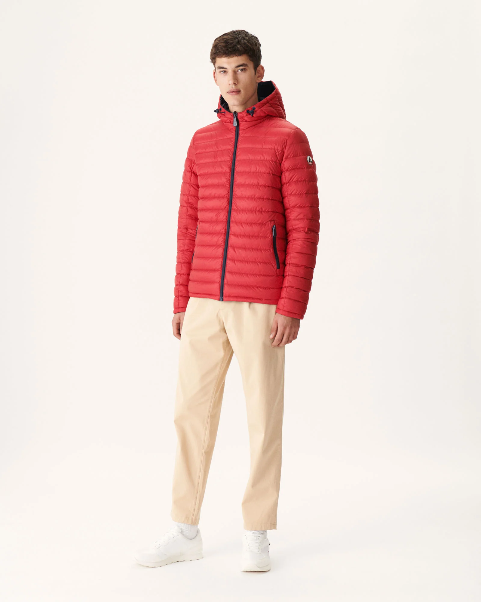 Reversible hooded down jacket Navy/Red Bergen
