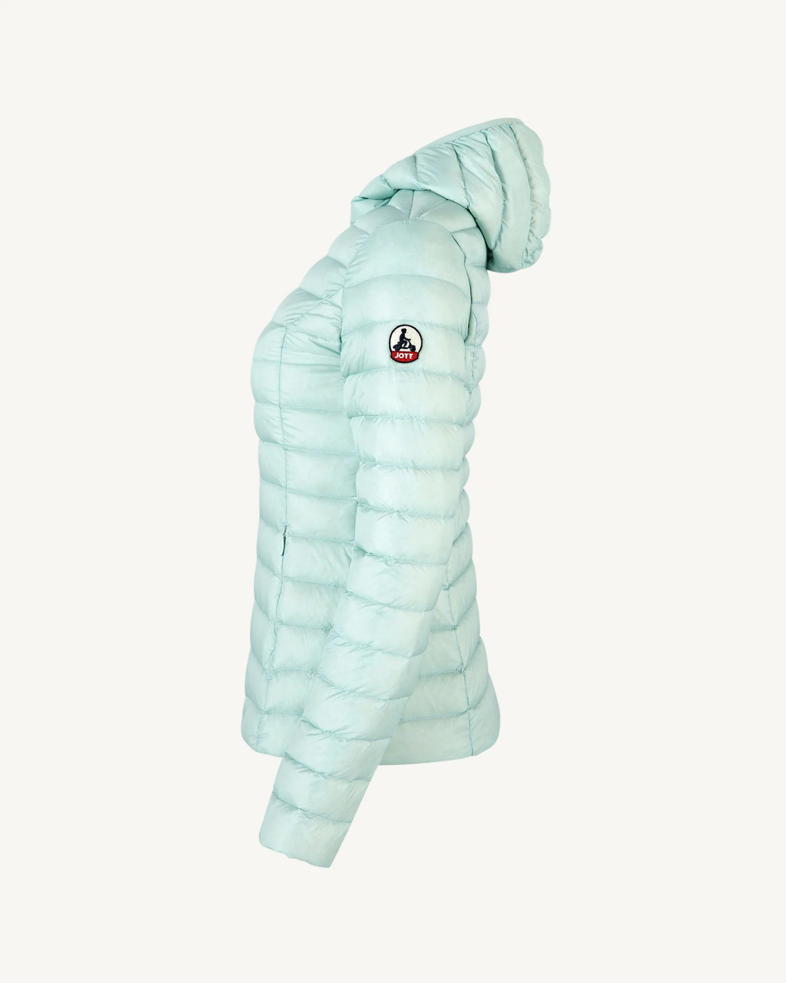 Down jacket light Celadon green Cloe hoodie