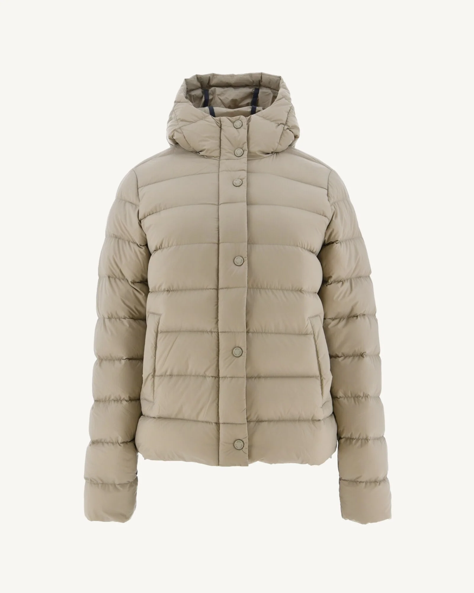 Straight hooded padded jacket Beige Jane
