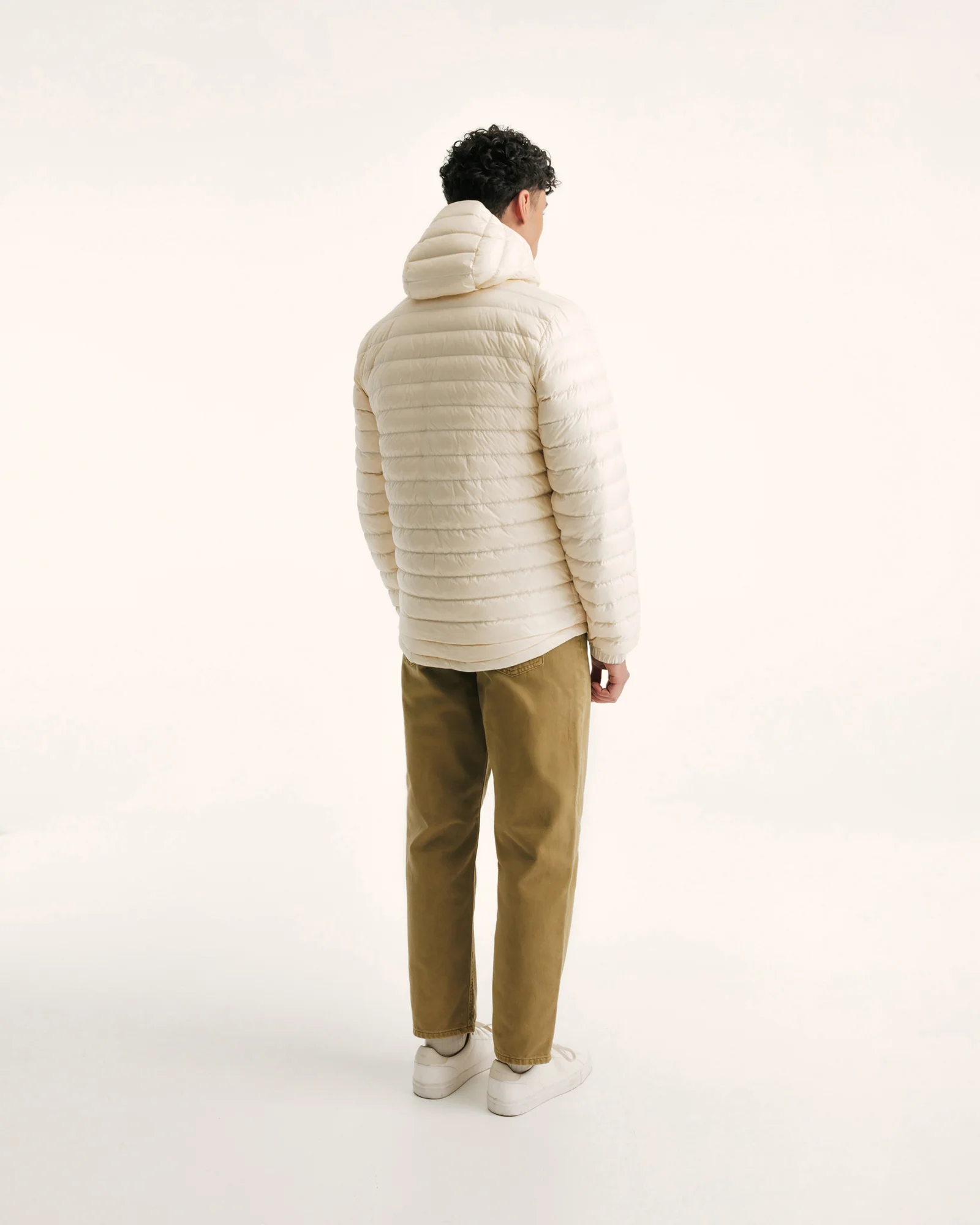 Down jacket reversible hoodie Army/Beige Bergen 2.0