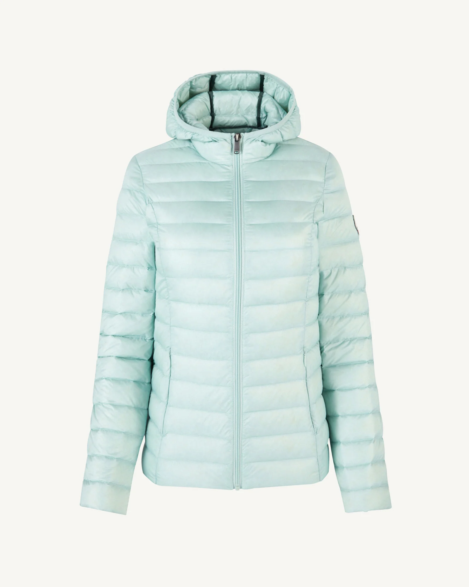 Down jacket light Celadon green Cloe hoodie