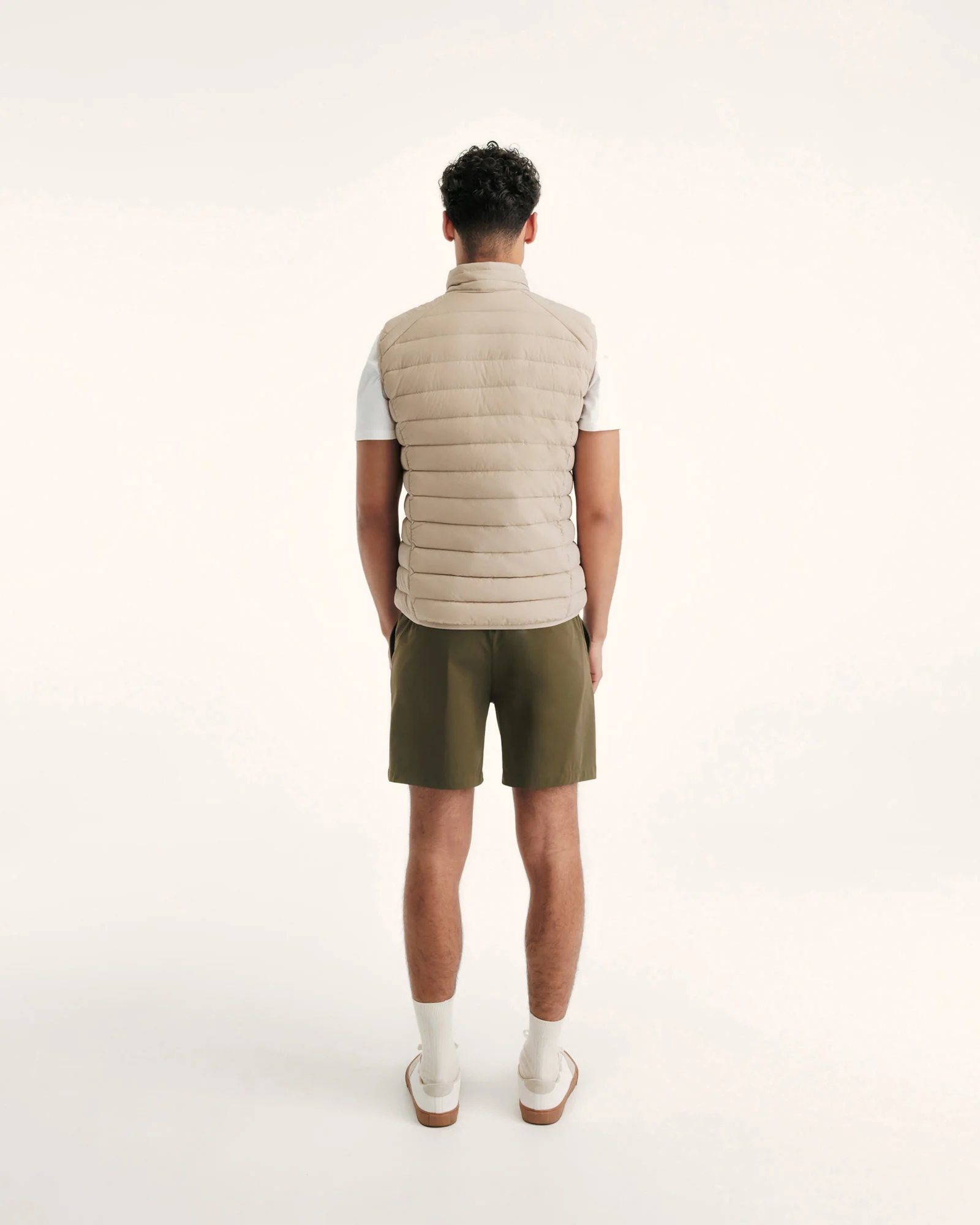 Down jacket sleeveless stretch Beige Arafo