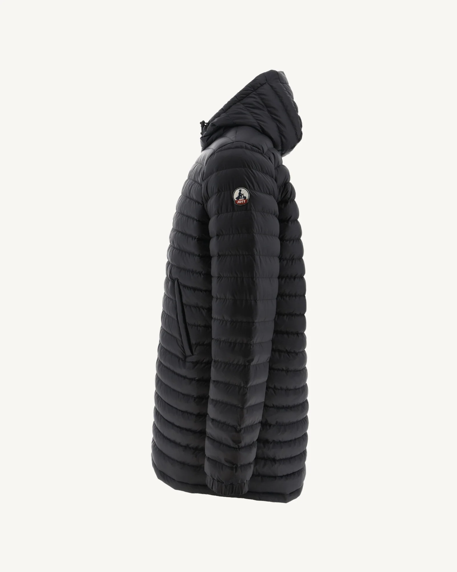 Long reversible hooded puffer jacket Black Amsterdam
