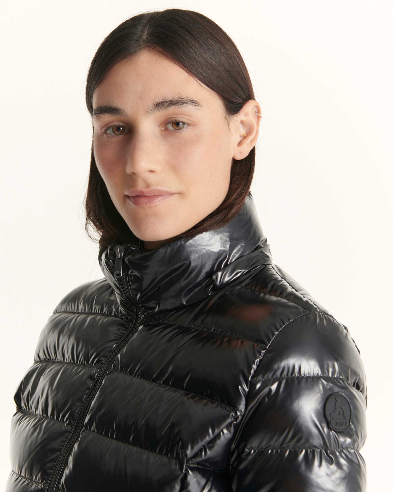Down jacket mid-length Grand Froid Pearl Black lacquered