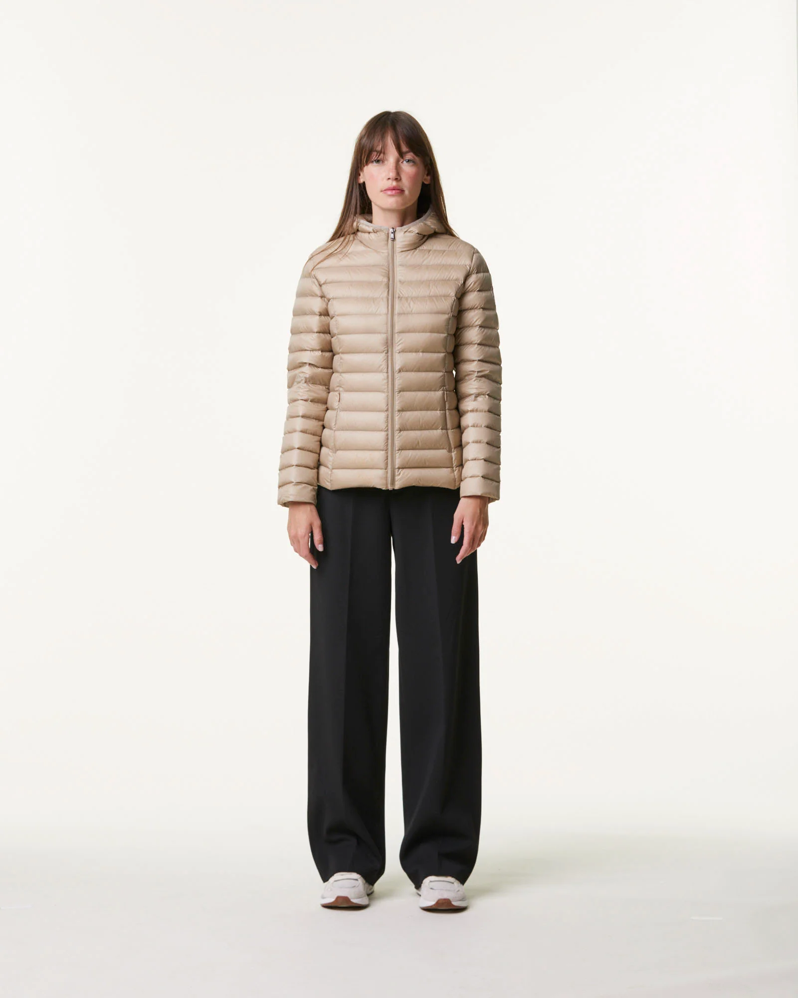 Down jacket light Celadon green Cloe hoodie