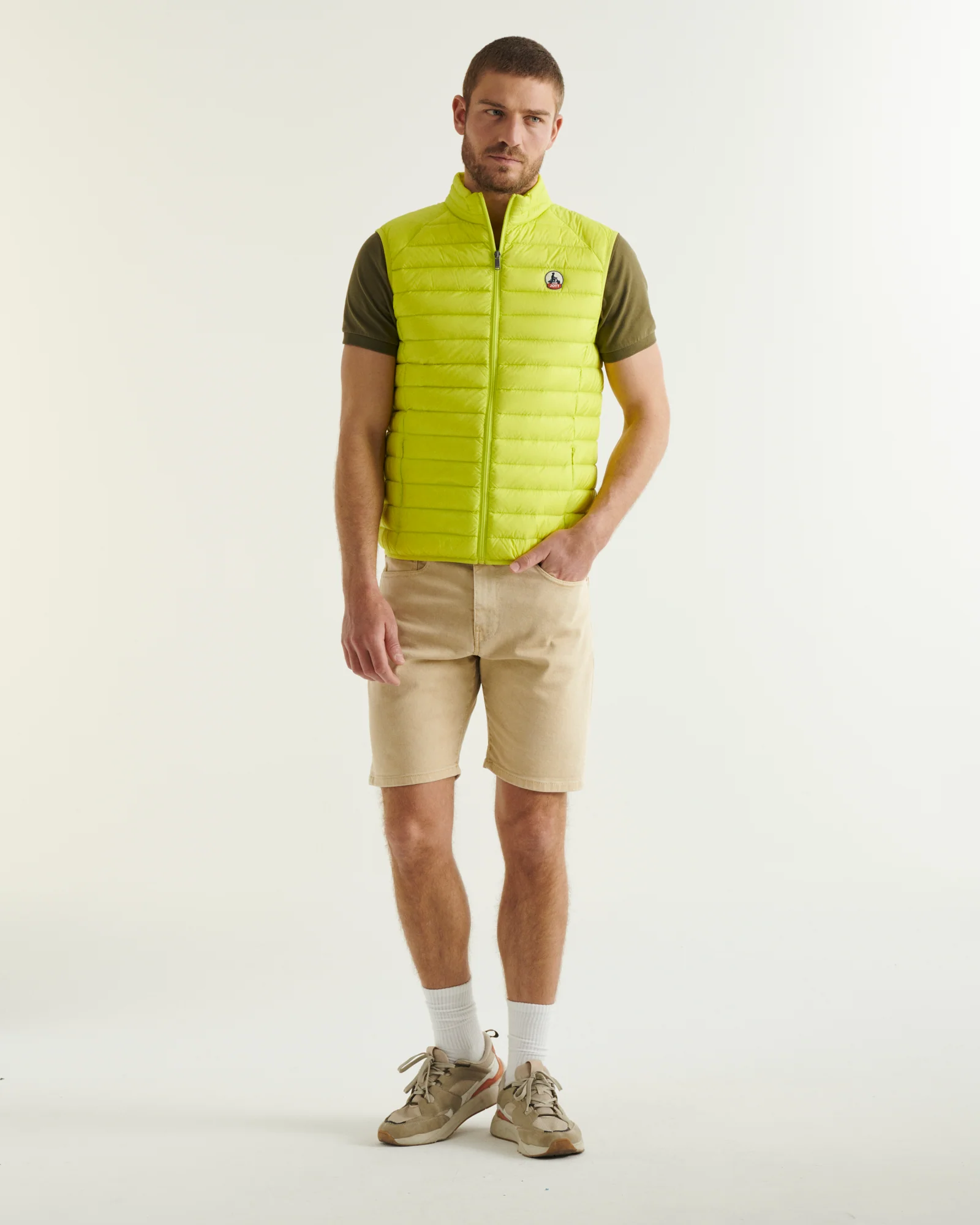 Taupe Sleeveless down jacket Tom