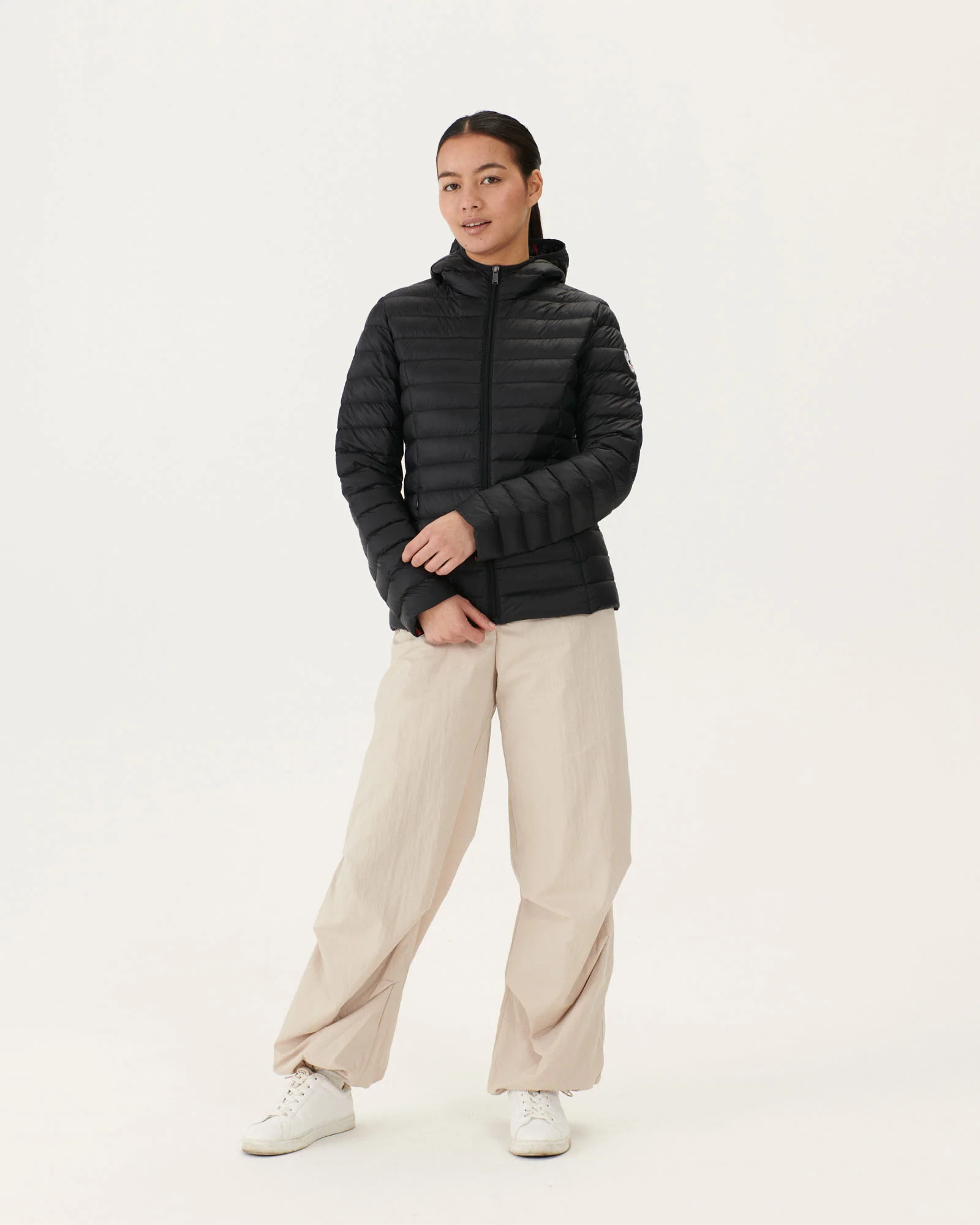 Down jacket light Celadon green Cloe hoodie