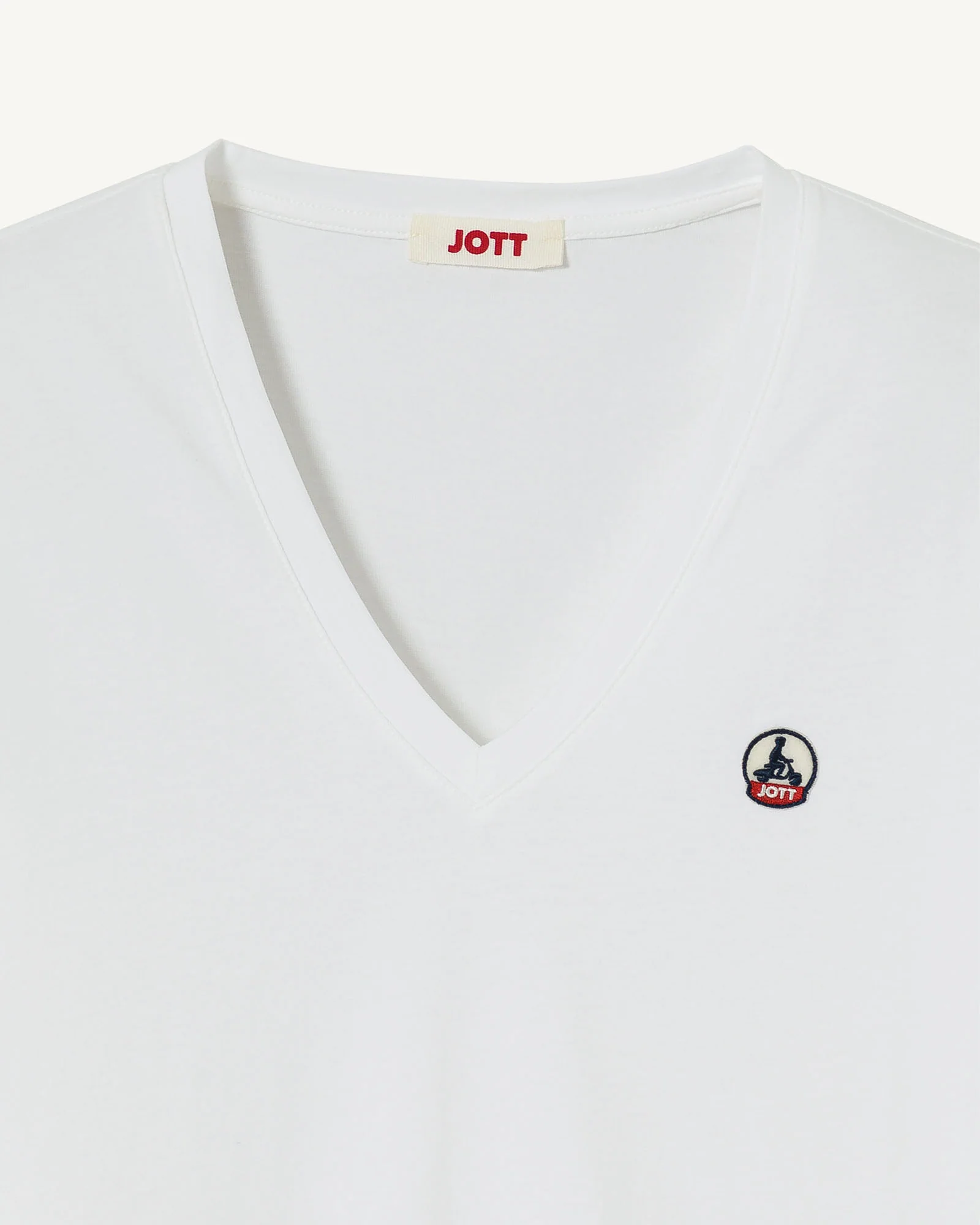 Plain V-neck T-shirt in organic cotton Pale mauve Cancun 2.0