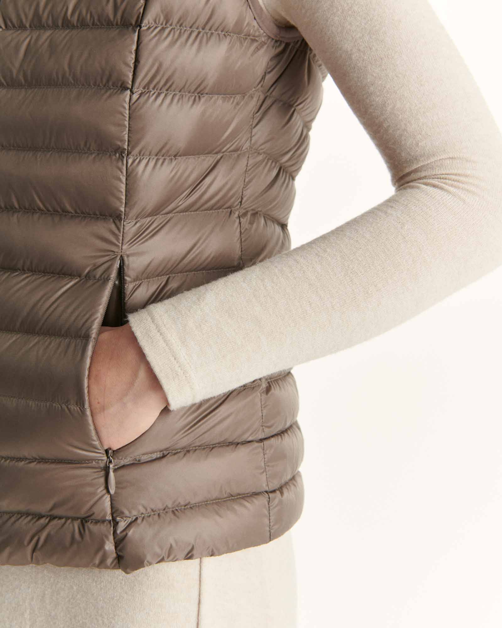 Down jacket light sleeveless Peach Pink Seda