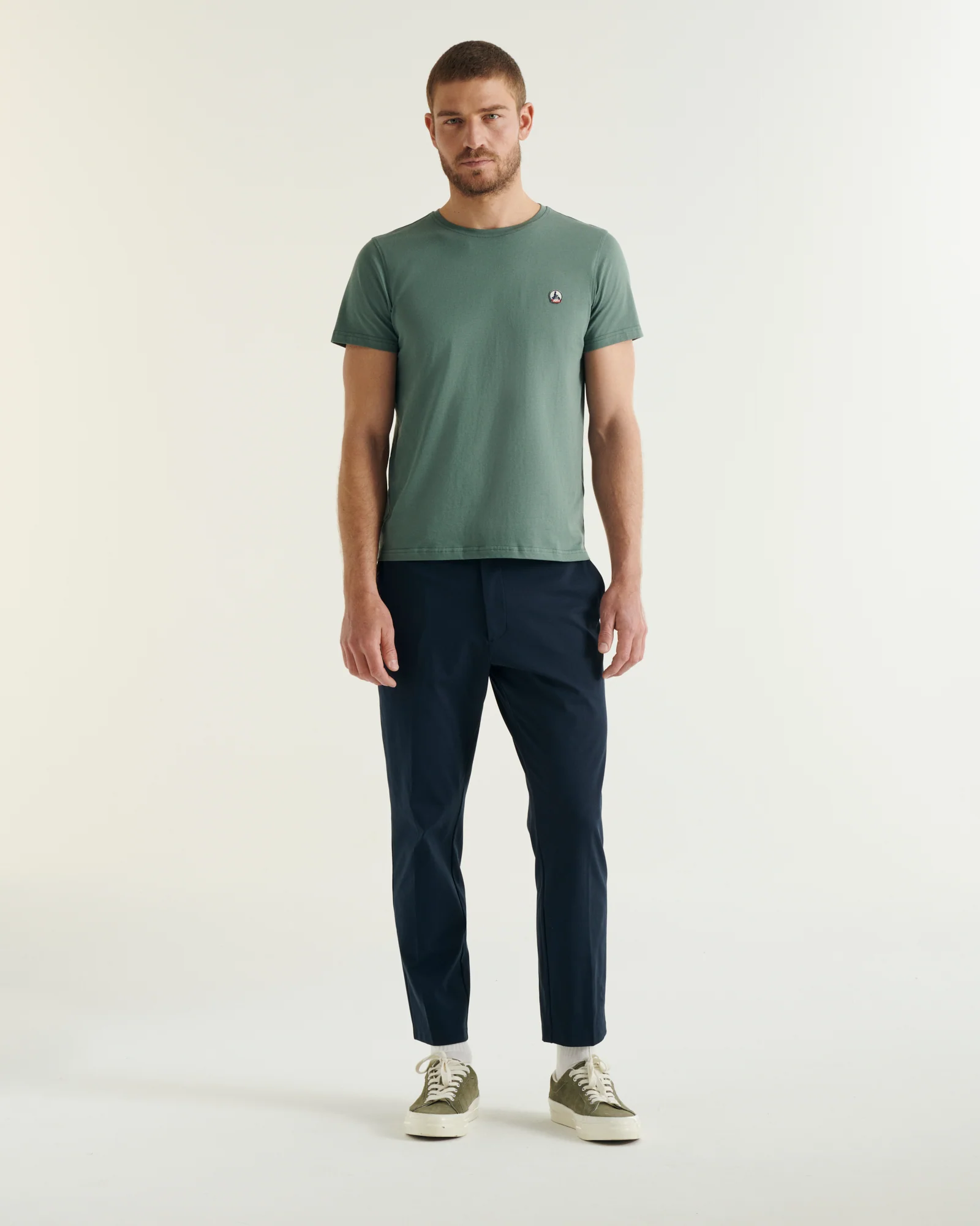 T-shirt in organic cotton Celadon green Pietro