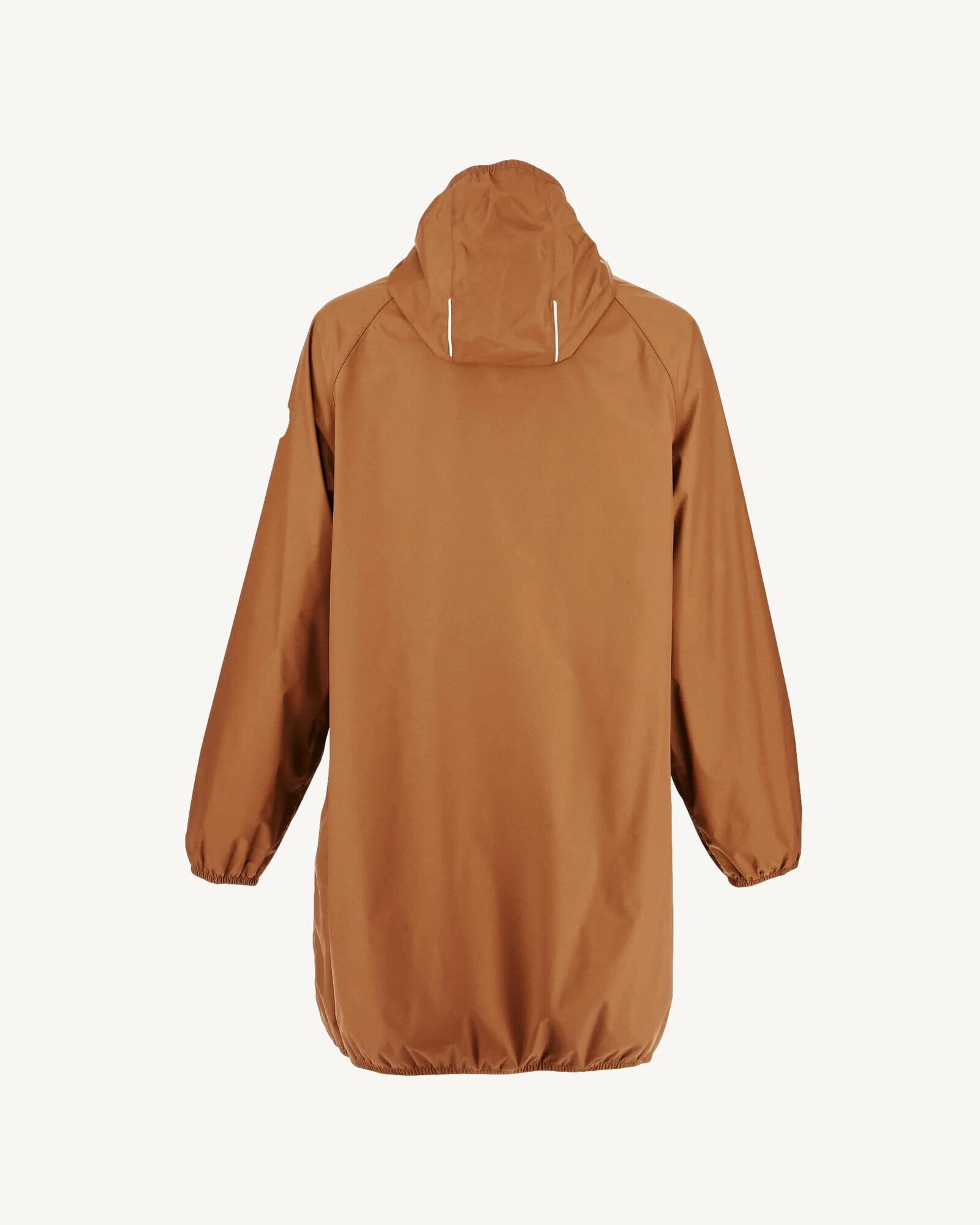 Caramel Copenhagen long hooded packable raincoat