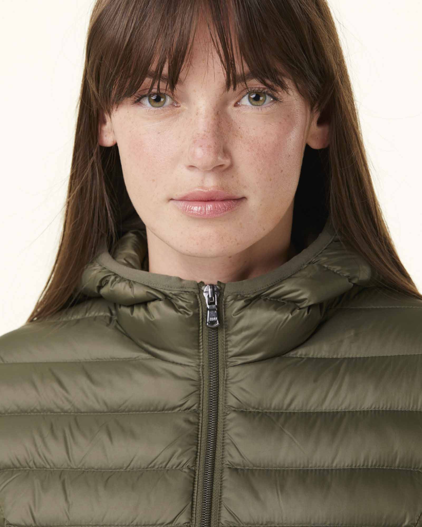 Down jacket light Celadon green Cloe hoodie