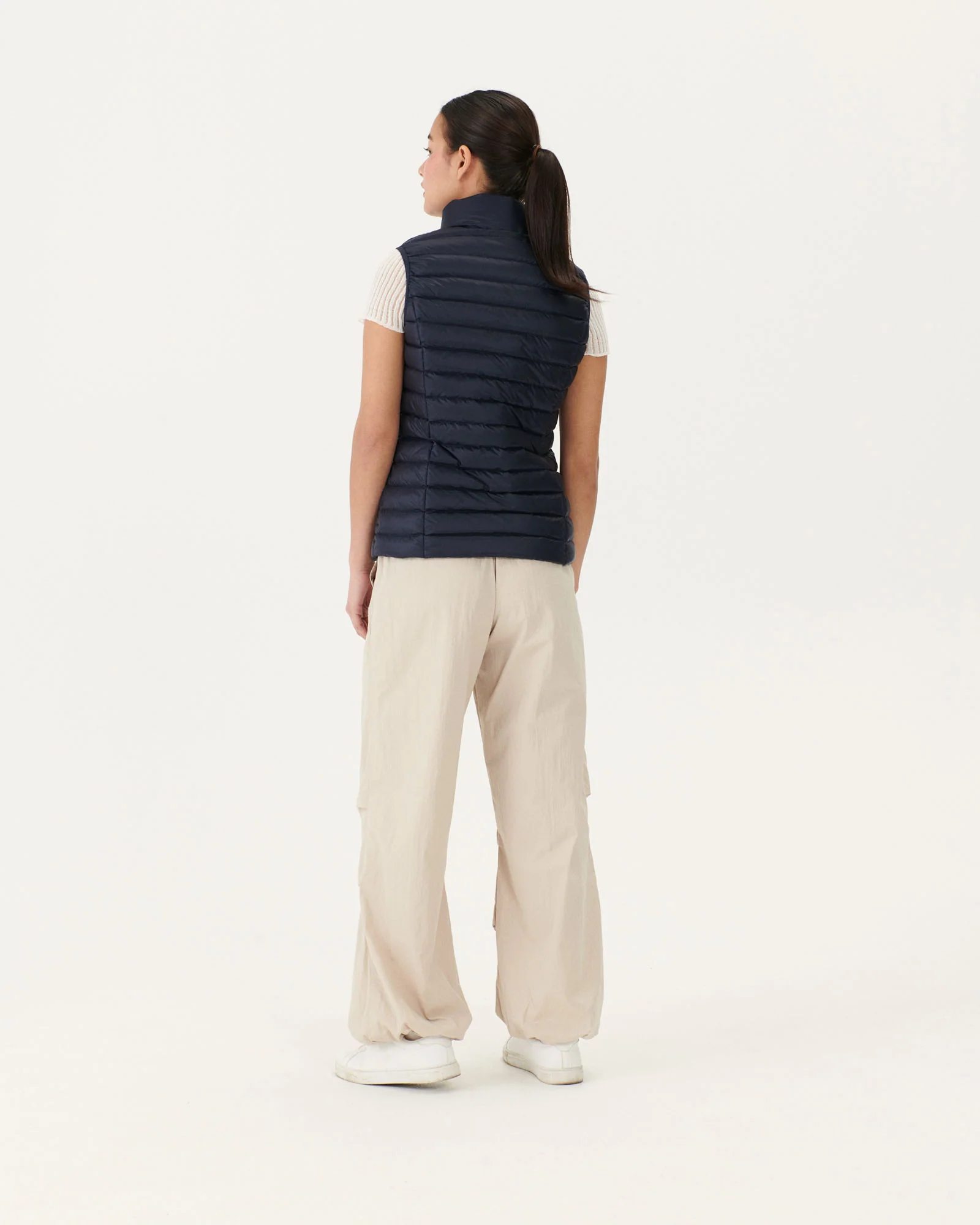 Down jacket light sleeveless Peach Pink Seda