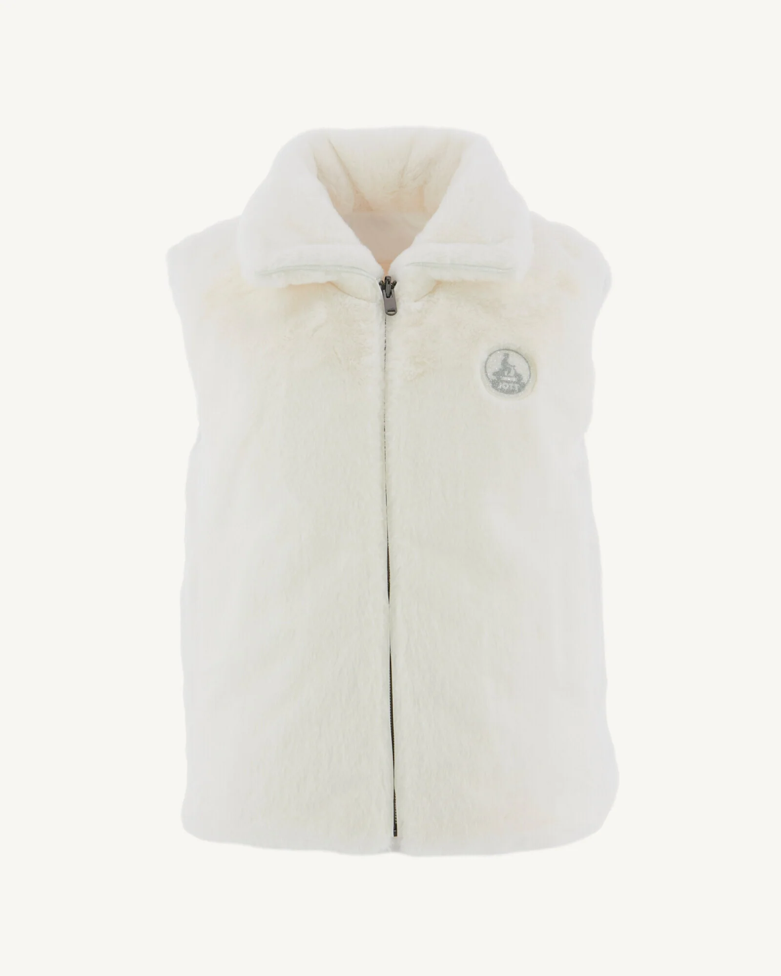 Down jacket with crystals Swarovski®️ sleeveless reversible Grand Froid Taupe Daria