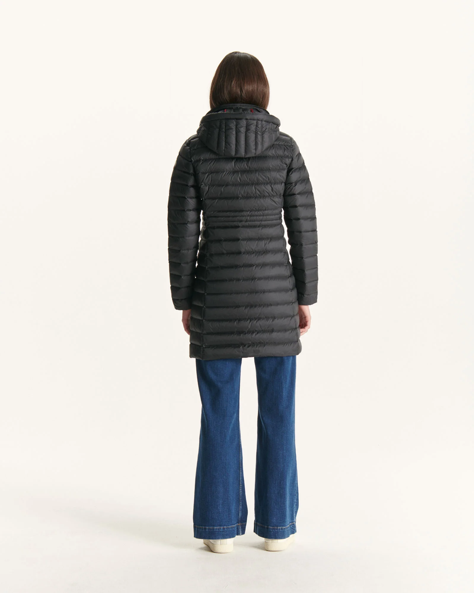 Down jacket long hoodie Taupe Vero 2.0