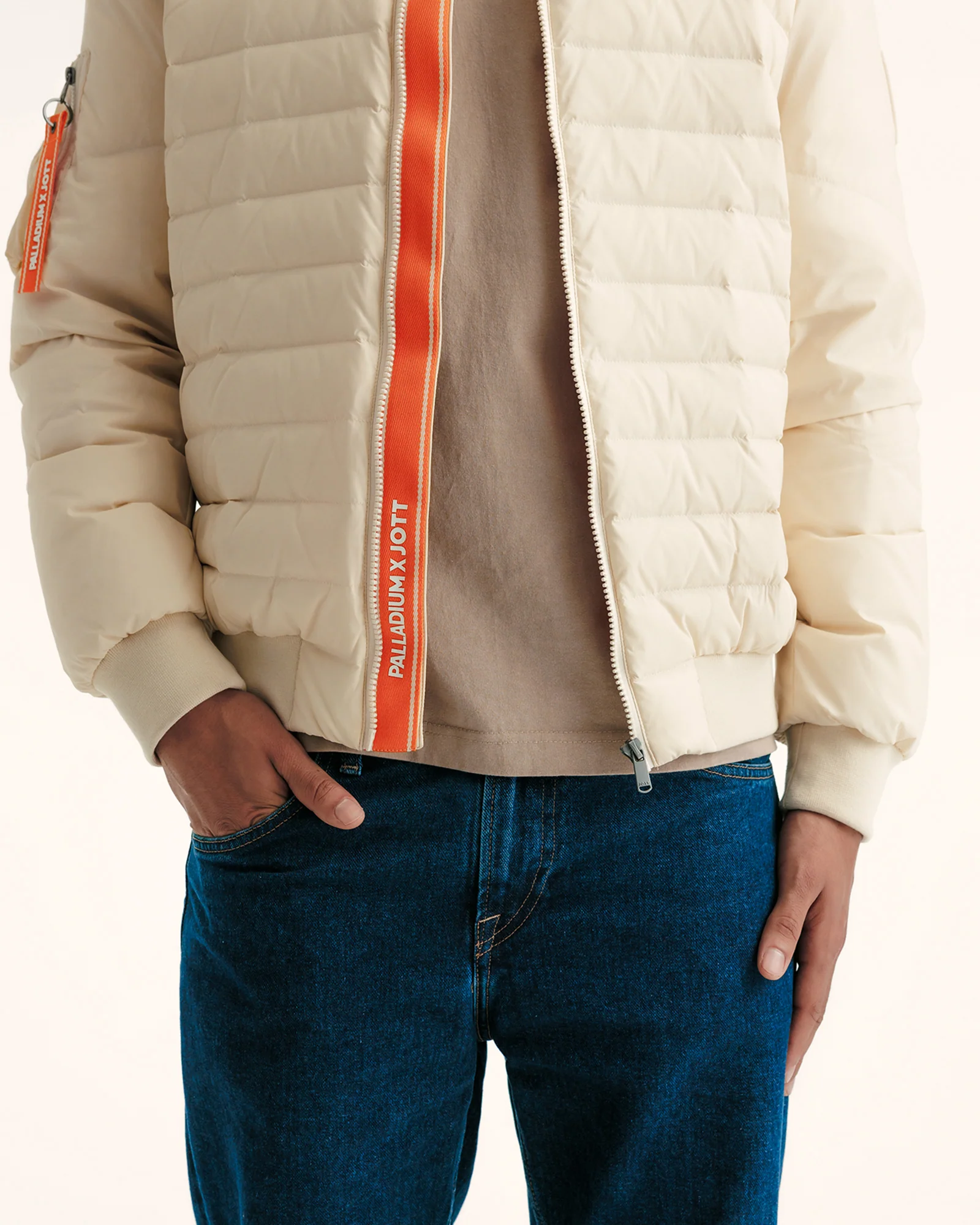 Down jacket bombers Taupe Rhona JOTT x PALLADIUM