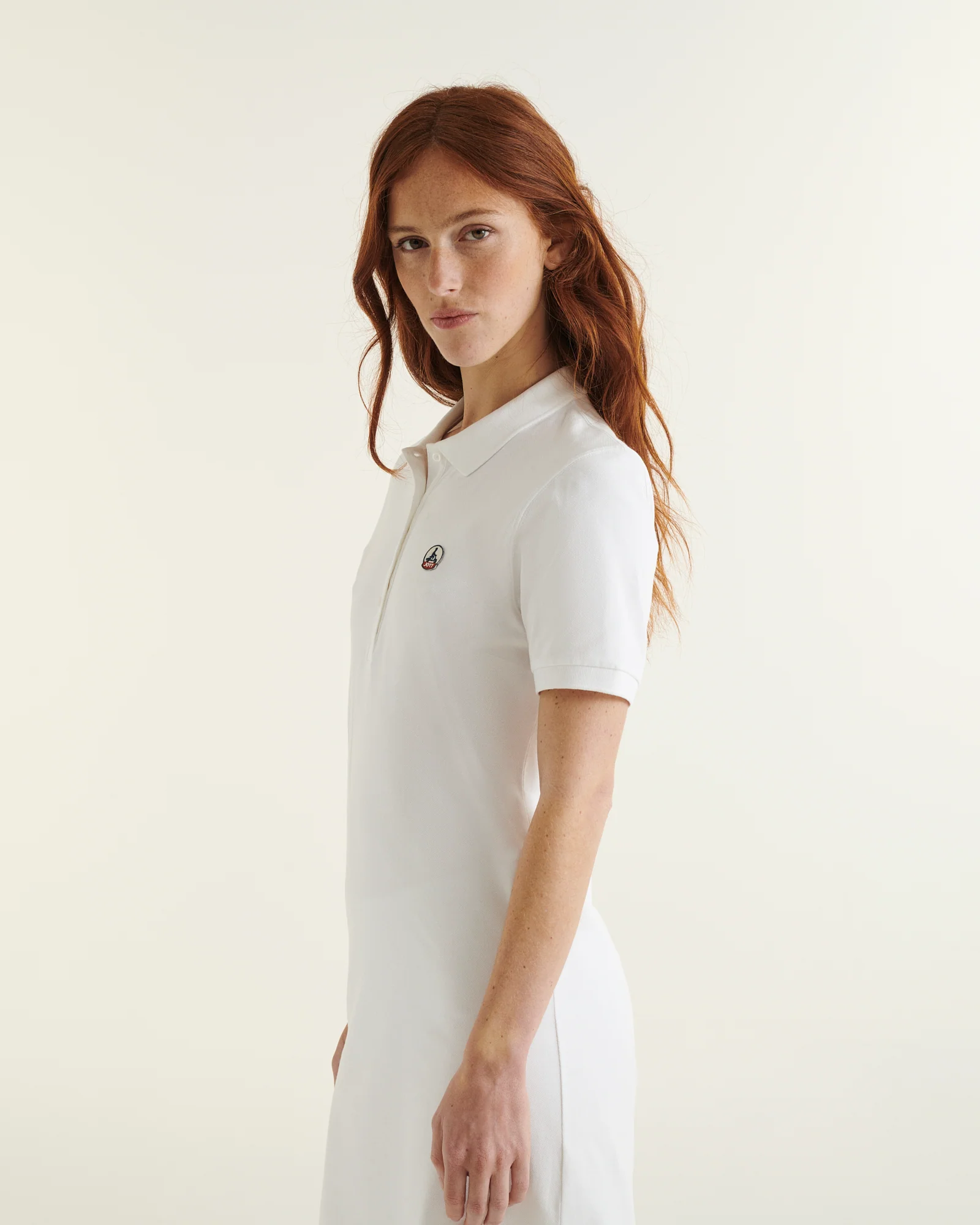 Polo dress in organic cotton White Palma