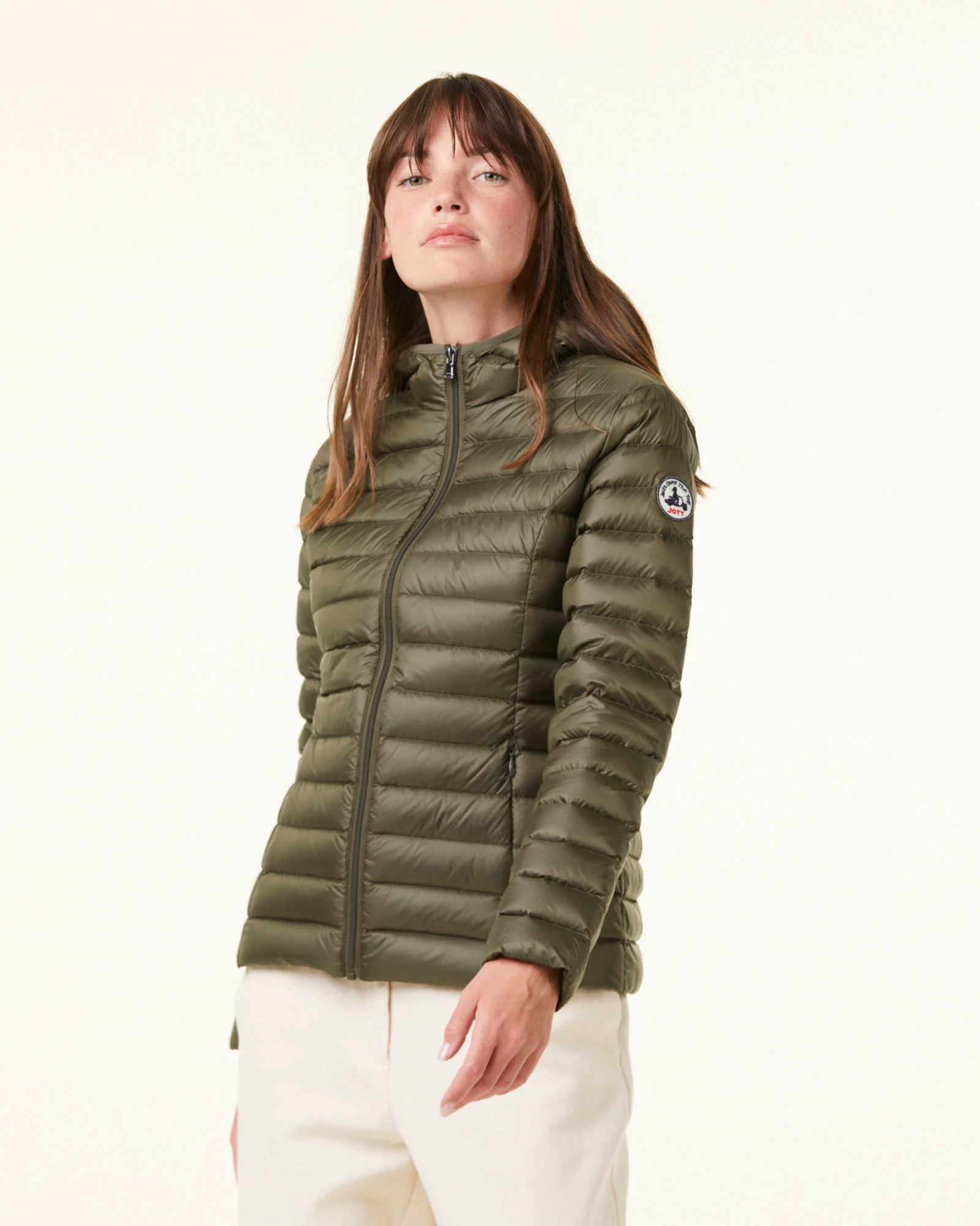 Down jacket light Celadon green Cloe hoodie