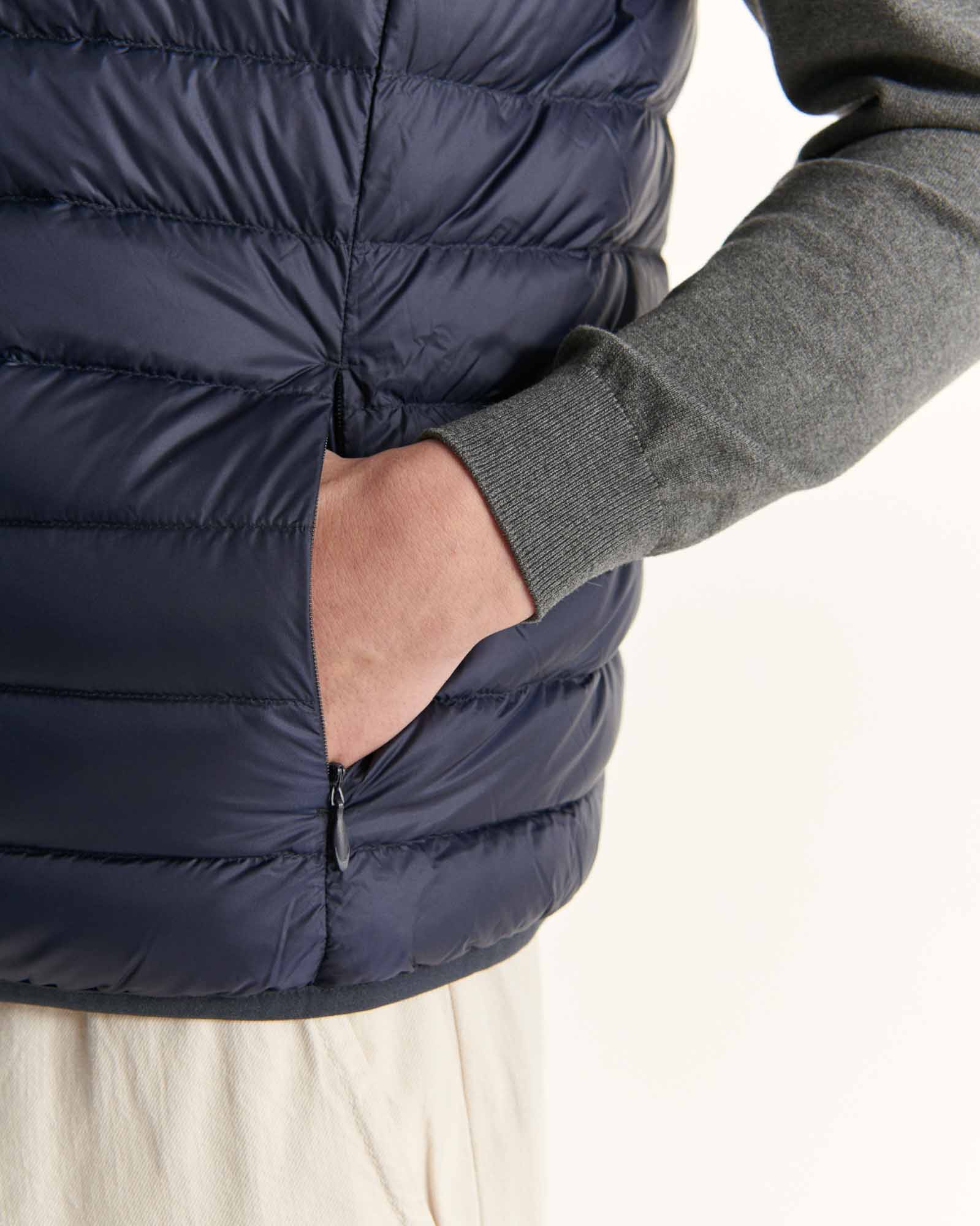 Taupe Sleeveless down jacket Tom