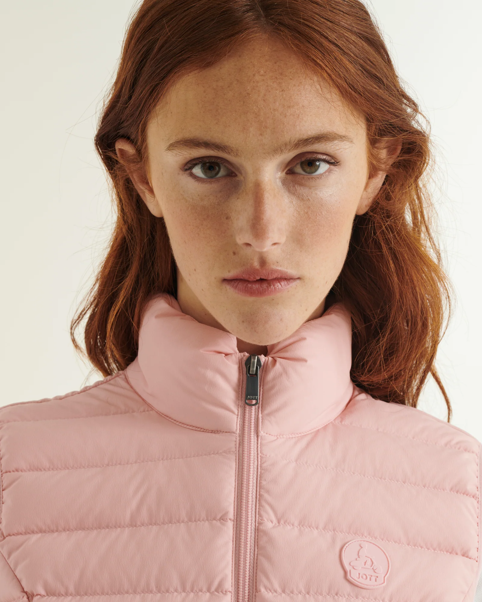 Down jacket sleeveless stretch peach pink Grenada