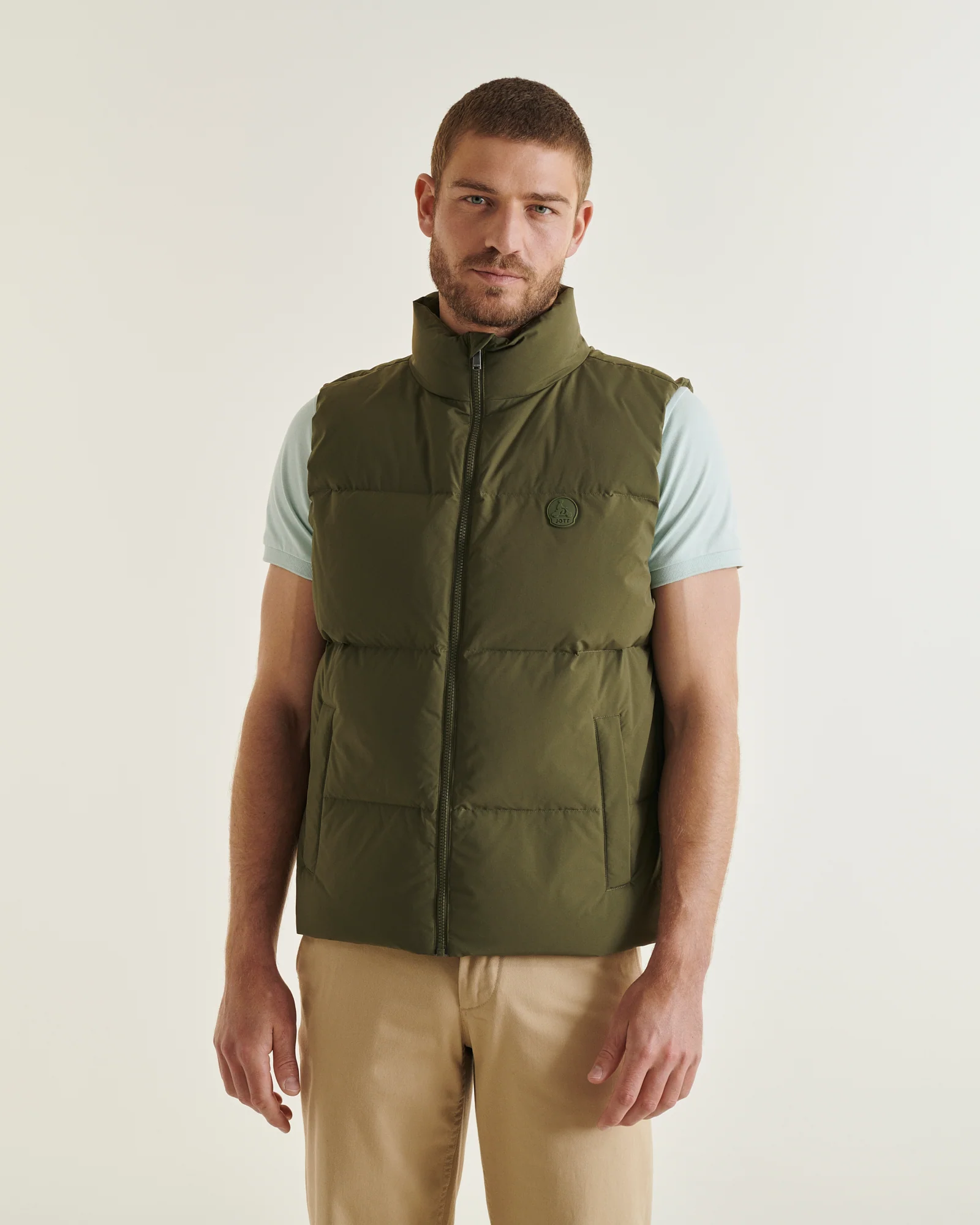 Down jacket mixed sleeveless 'Puffer' Army Nagano spirit