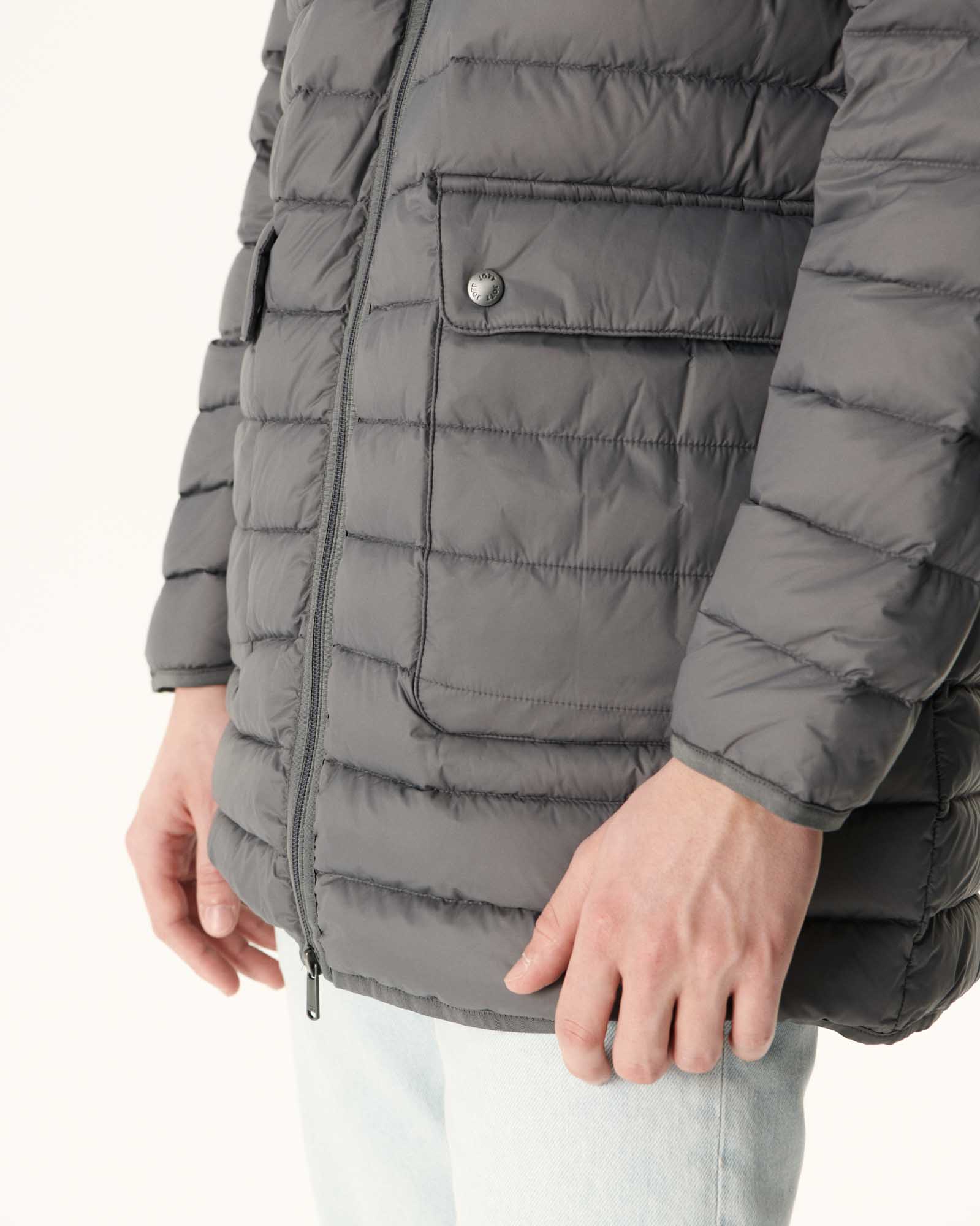 Long Anthracite down jacket Luc