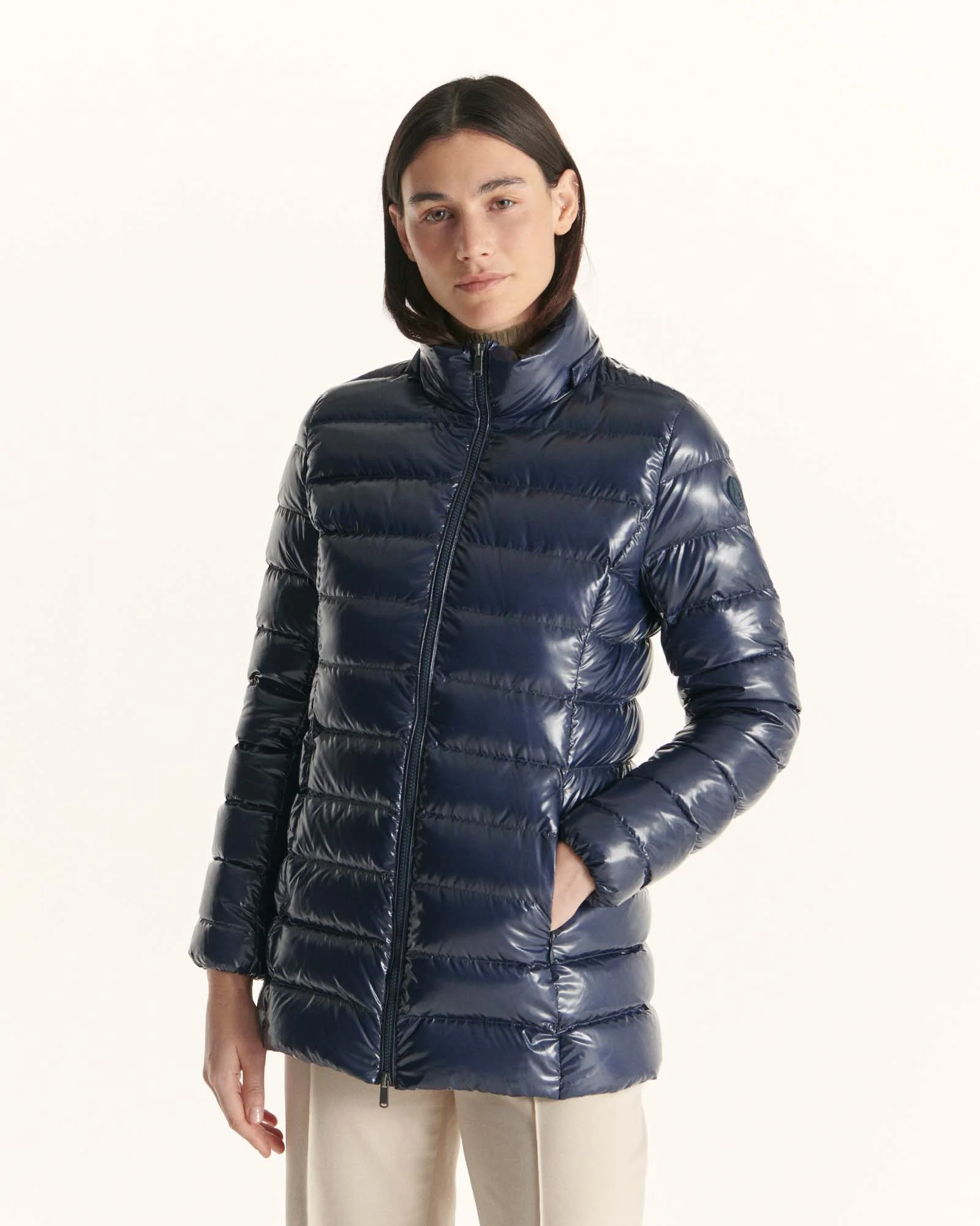 Down jacket mid-length Grand Froid Pearl Black lacquered