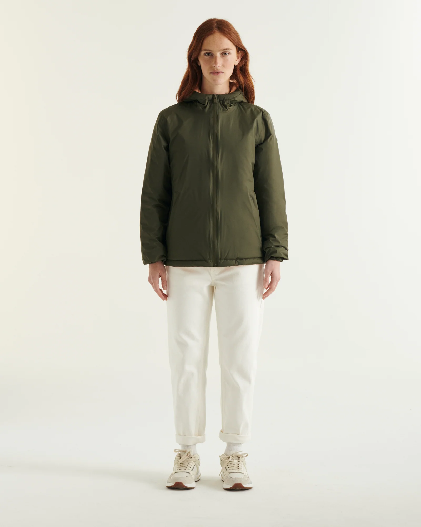 Down jacket reversible hooded Ultralight Army/Powder pink Bangkok 2.0