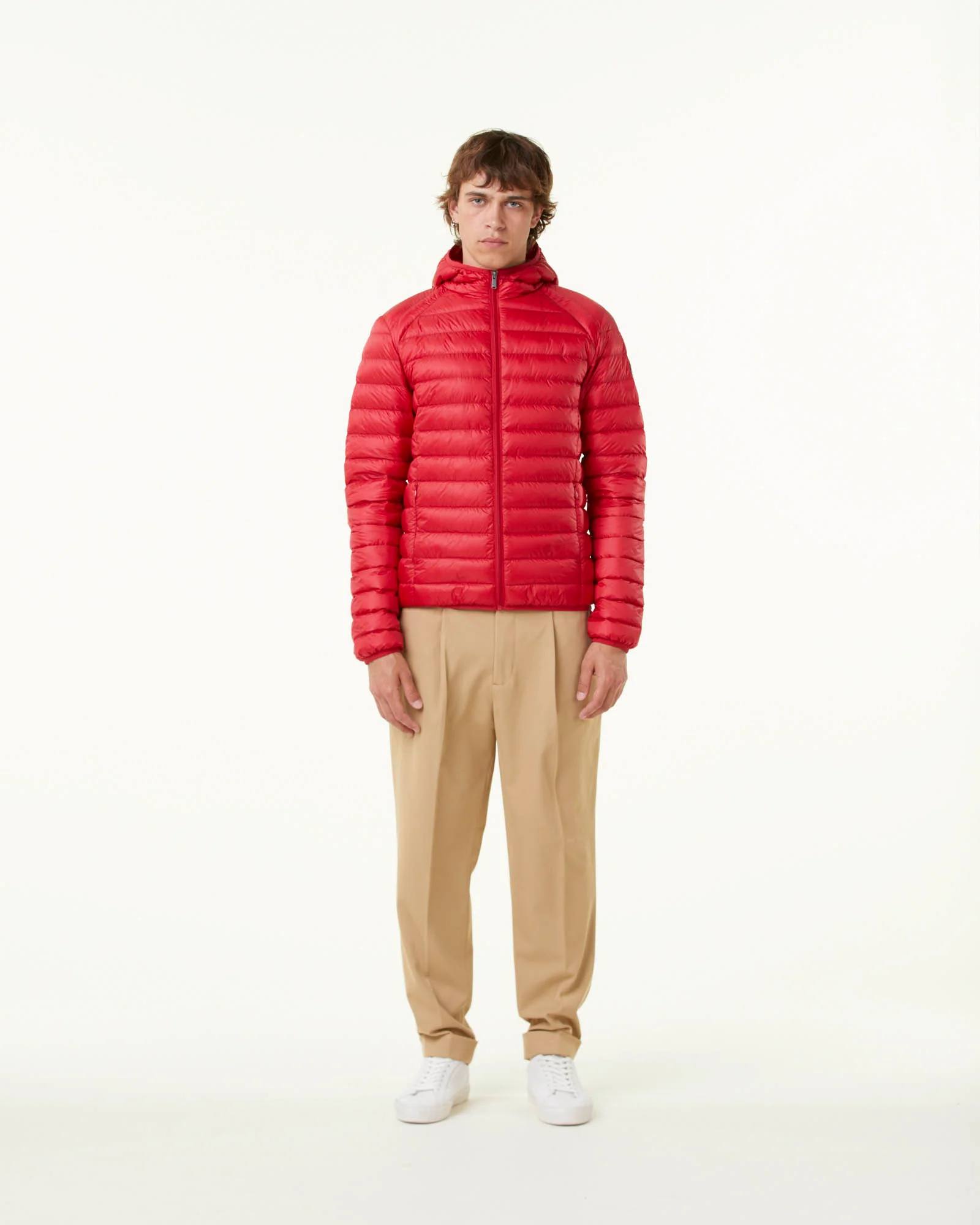 Light hooded puffer jacket Red Nico