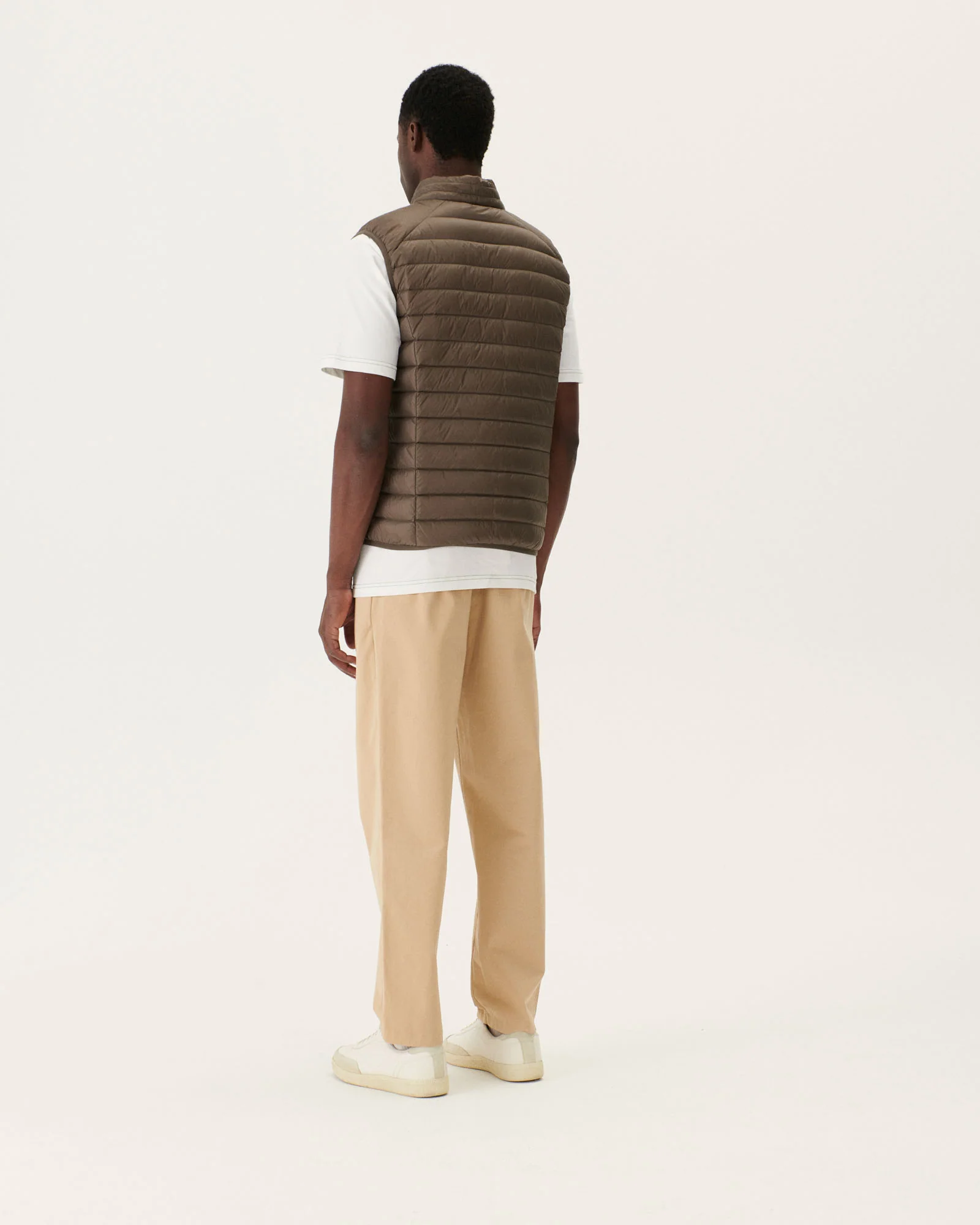 Taupe Sleeveless down jacket Tom