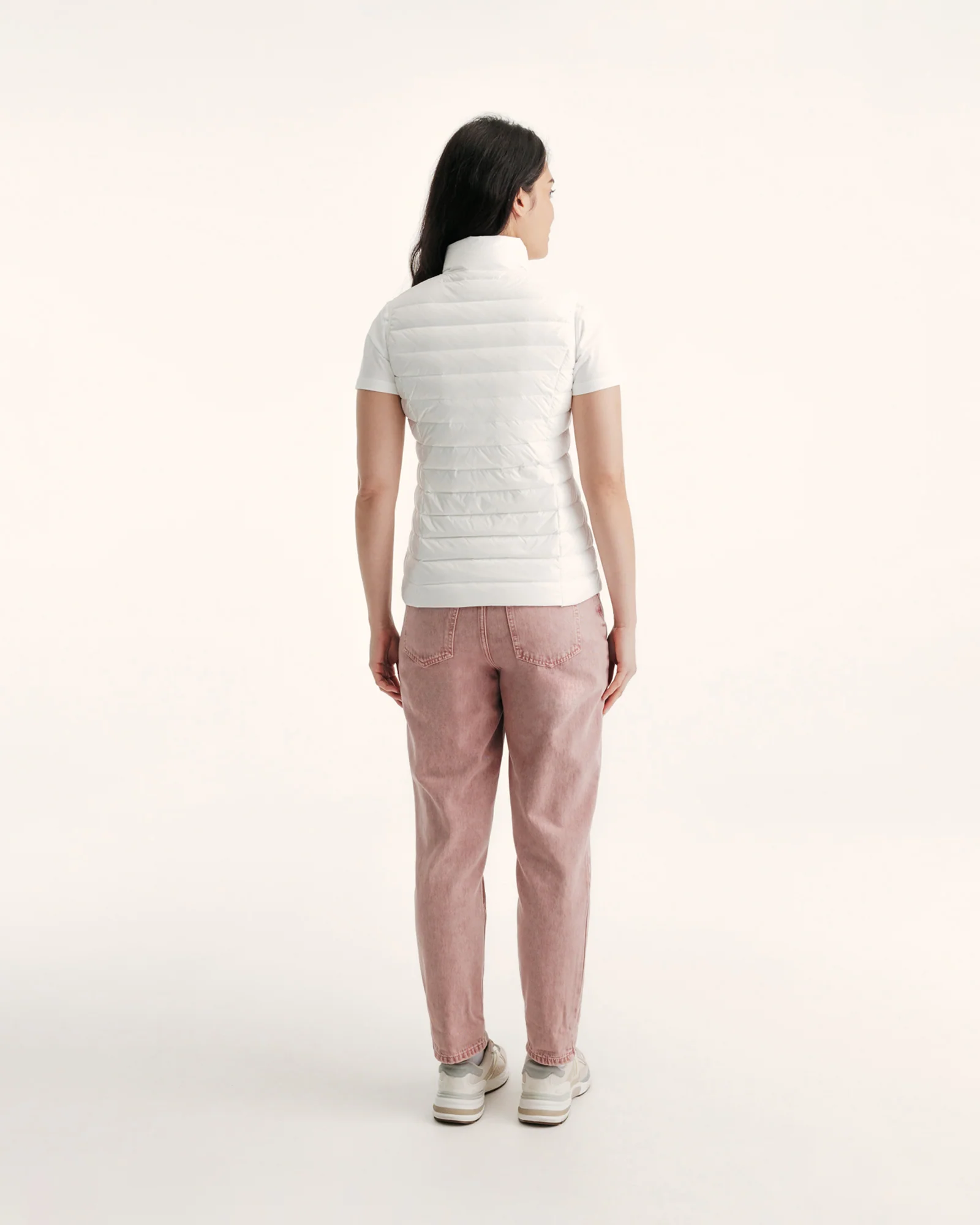 Down jacket light sleeveless Peach Pink Seda