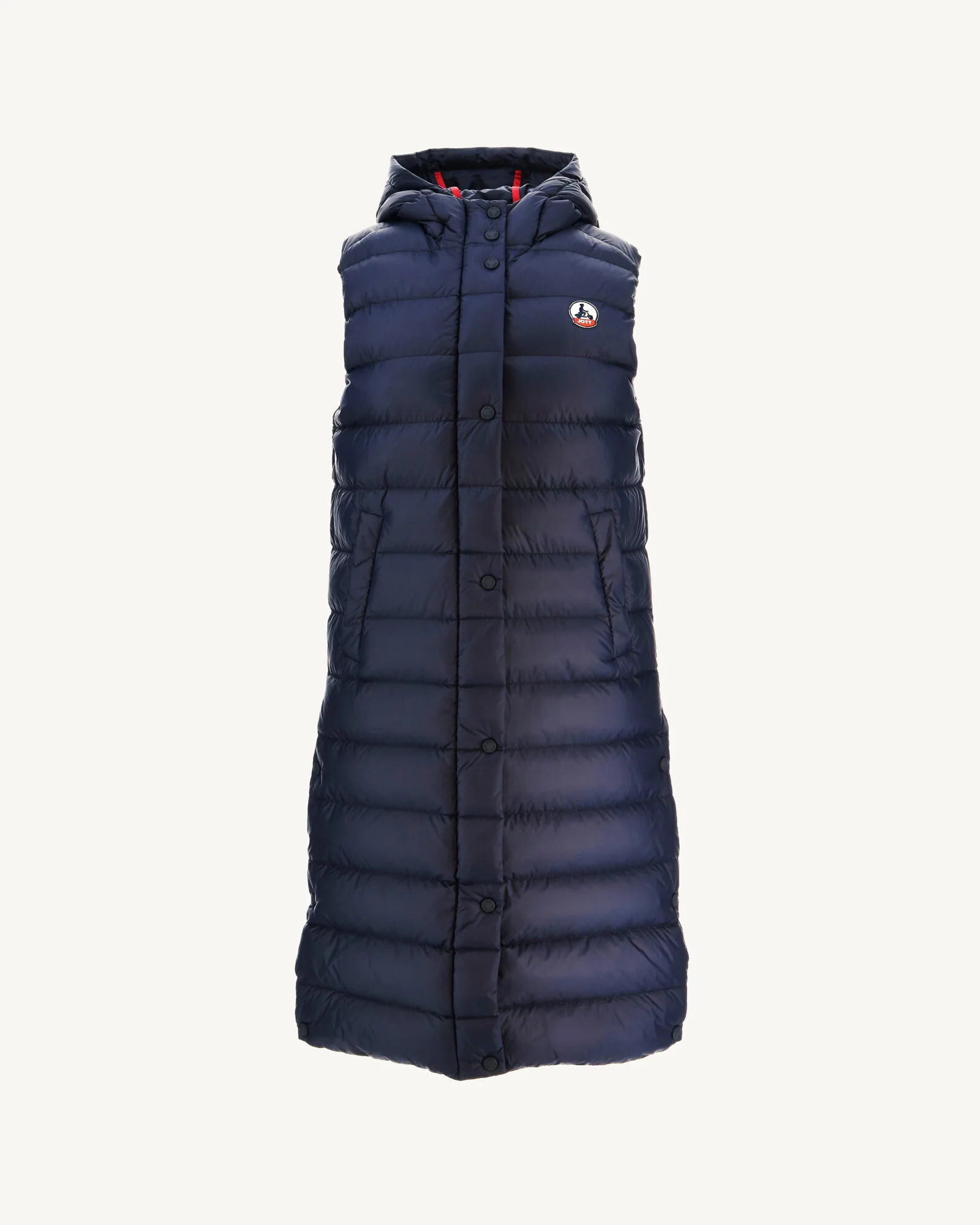 Down jacket long straight hooded Aubergine Lola