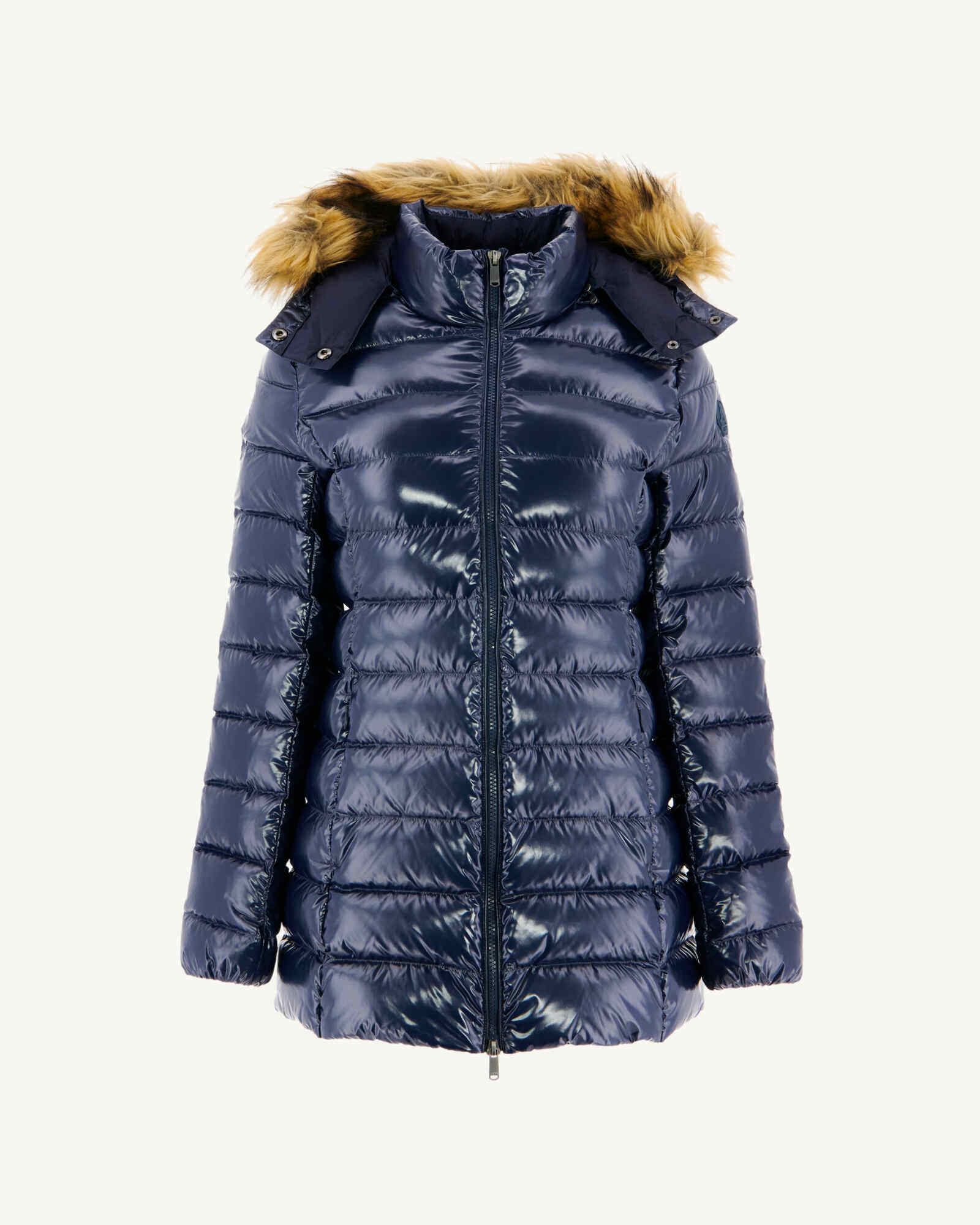 Down jacket mid-length Grand Froid Pearl Black lacquered