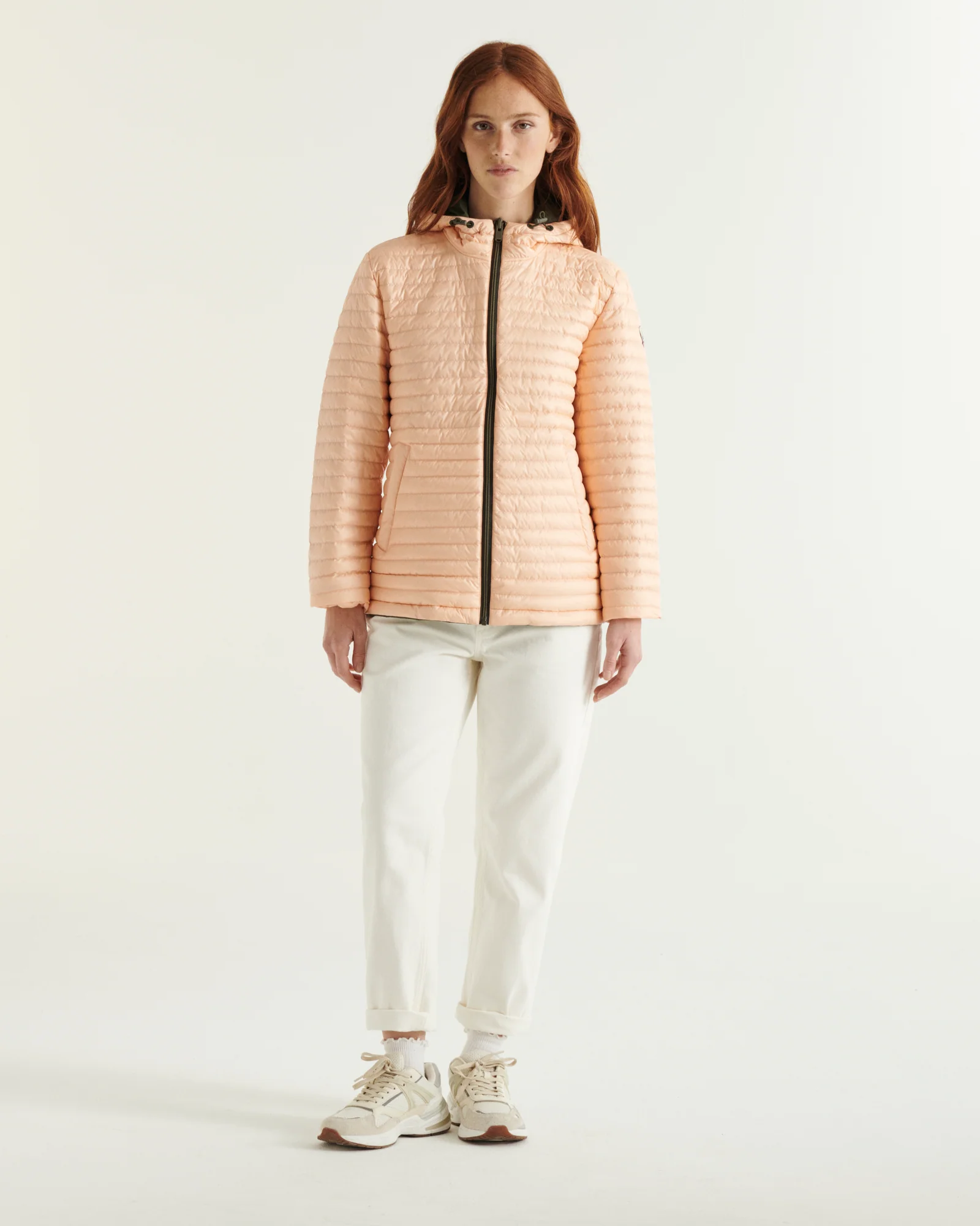 Down jacket reversible hooded Ultralight Army/Powder pink Bangkok 2.0