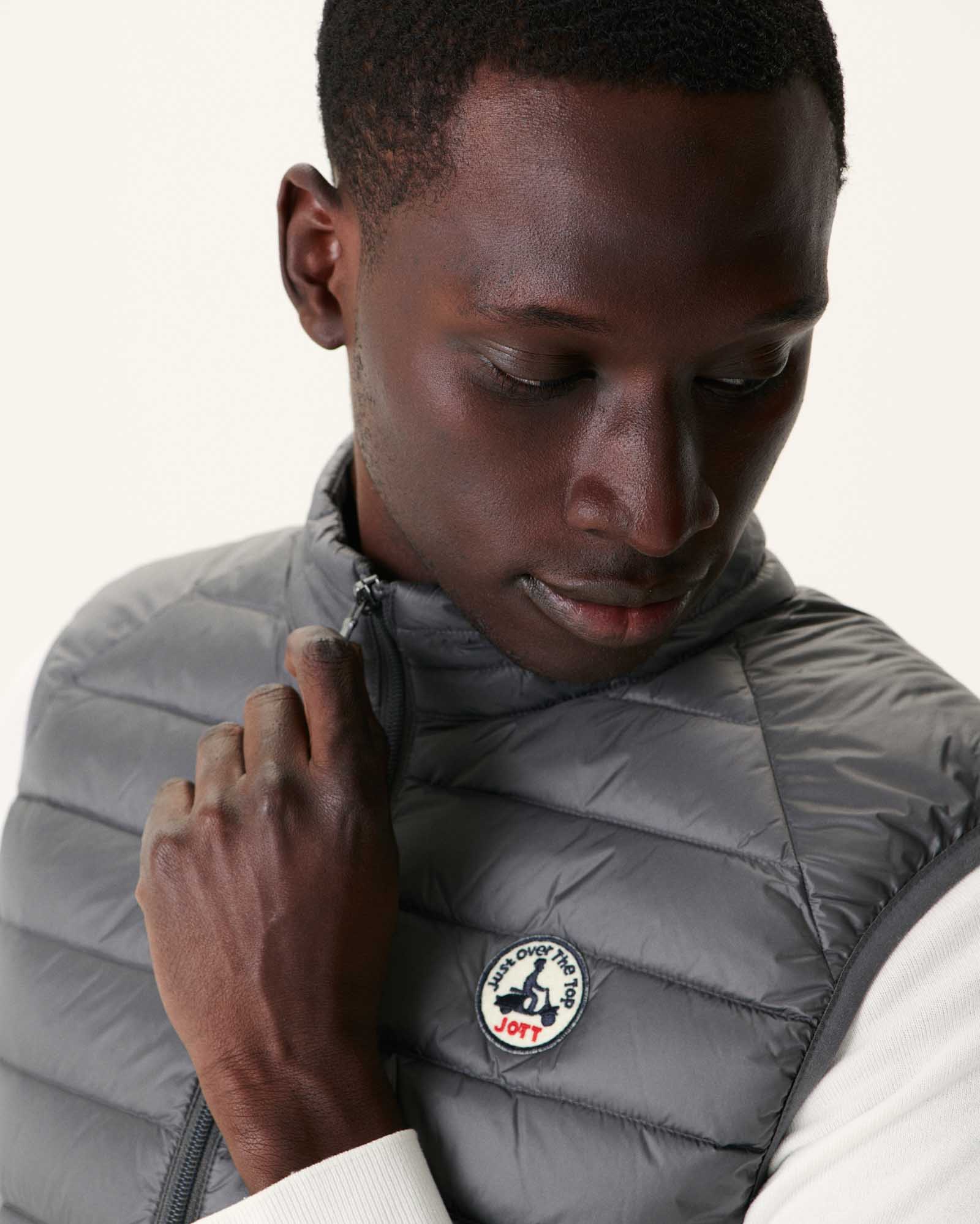 Taupe Sleeveless down jacket Tom