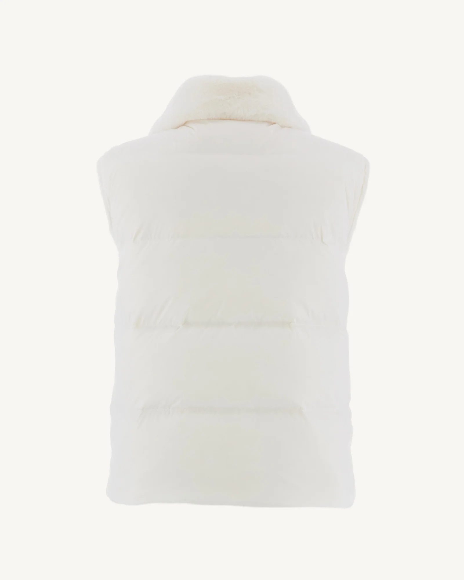 Down jacket with crystals Swarovski®️ sleeveless reversible Grand Froid Taupe Daria