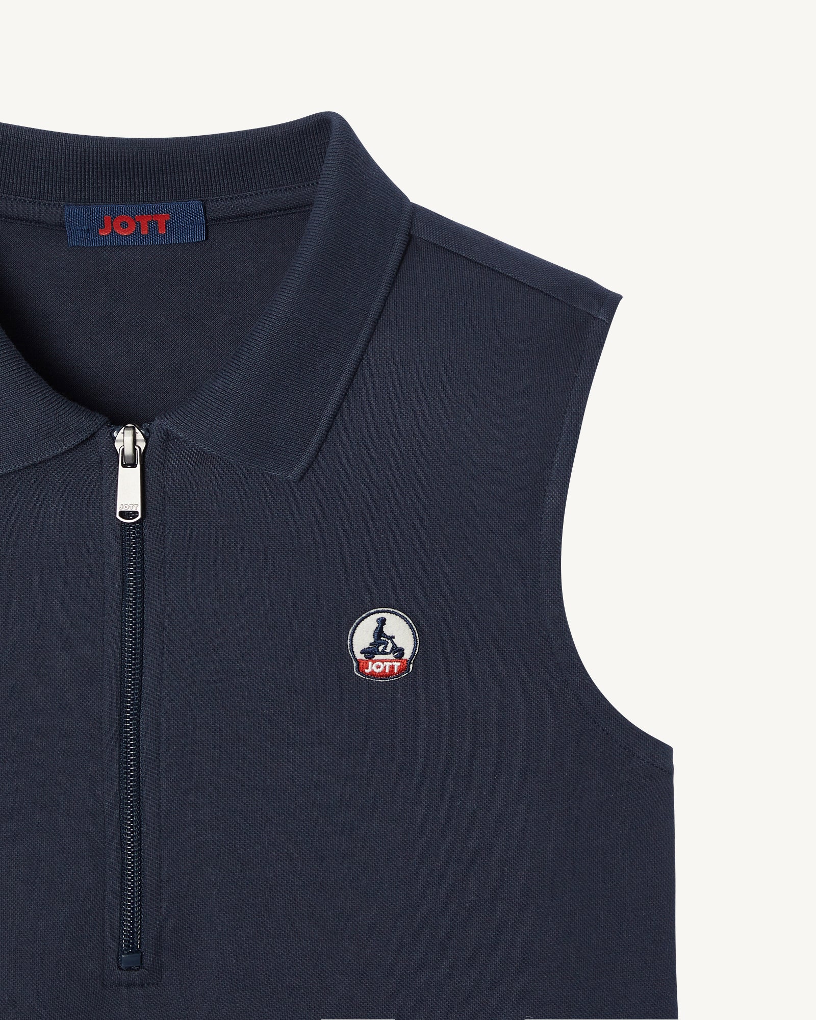 Esmeralda sleeveless polo dress in organic cotton Navy