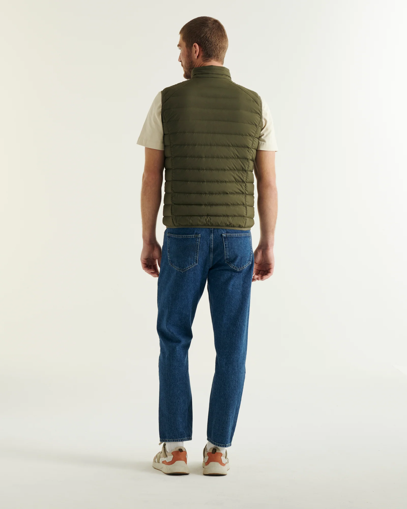 Down jacket sleeveless stretch blue jeans Arafo