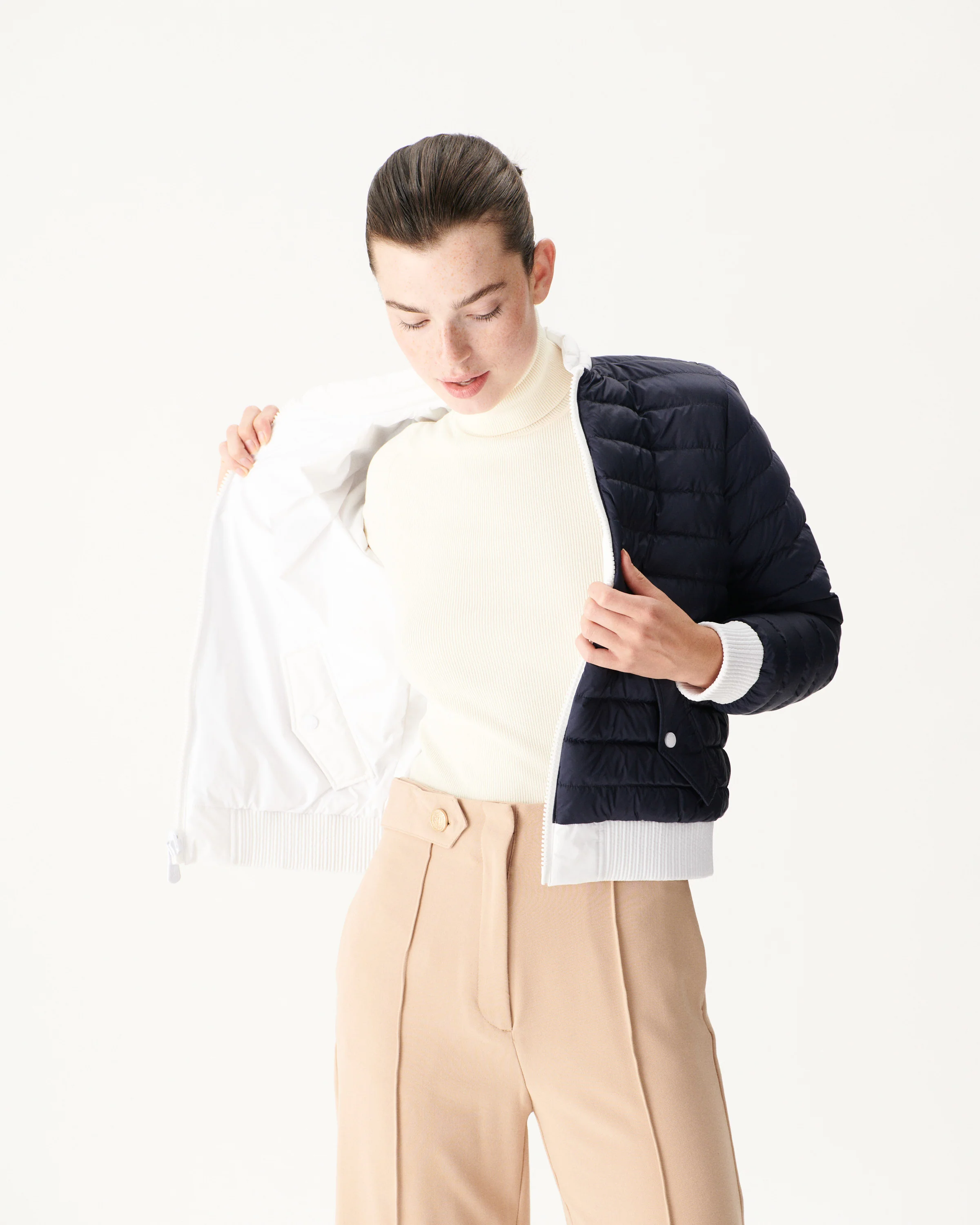 Reversible white/navy down jacket Hanoi