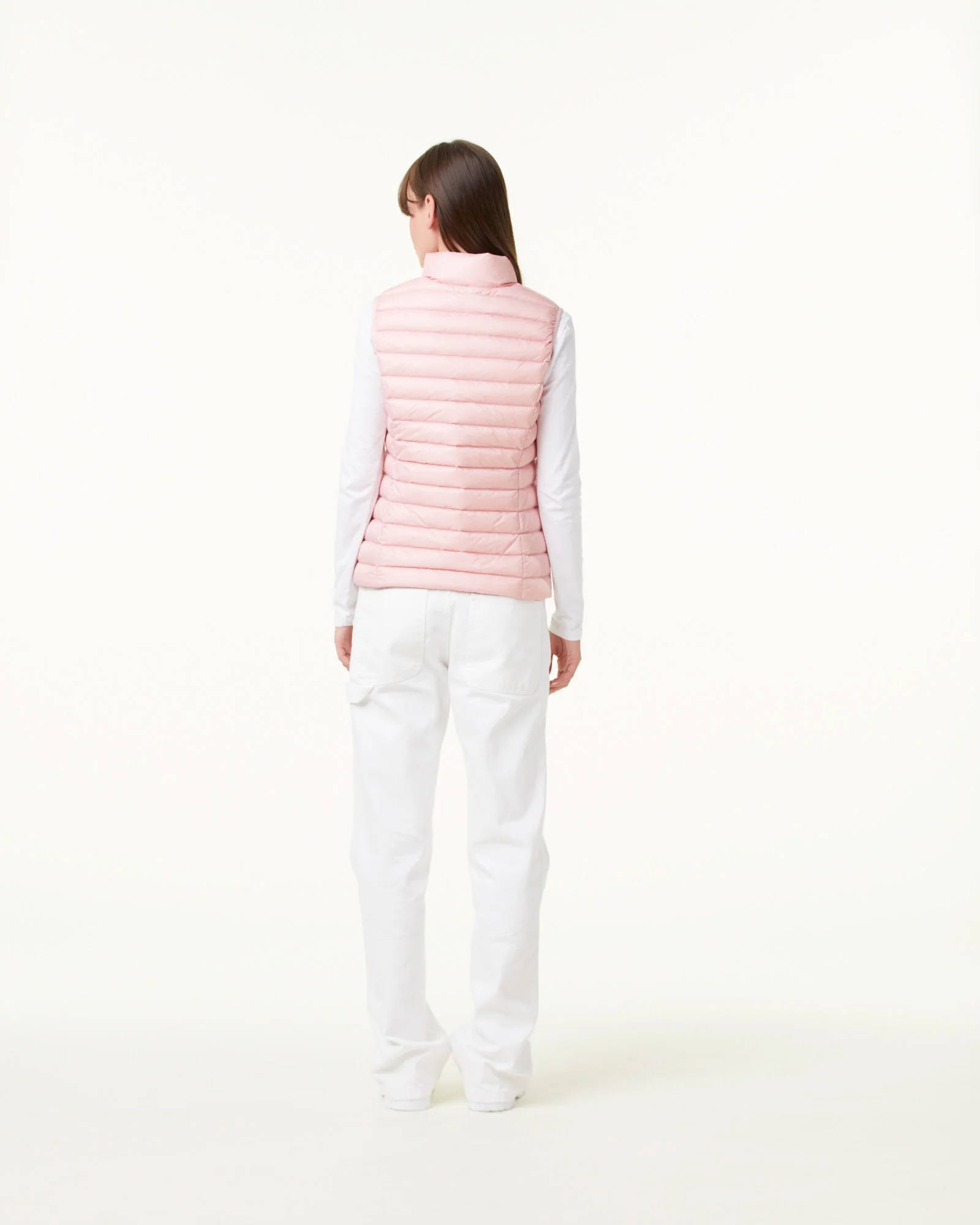 Down jacket light sleeveless Peach Pink Seda