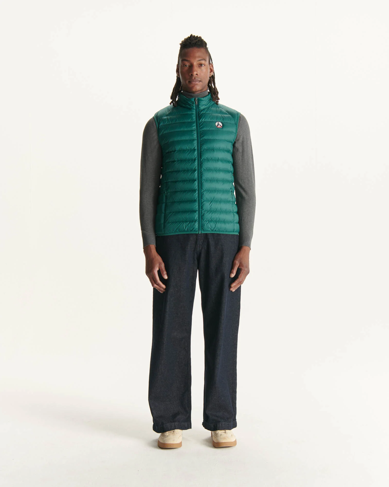 Taupe Sleeveless down jacket Tom