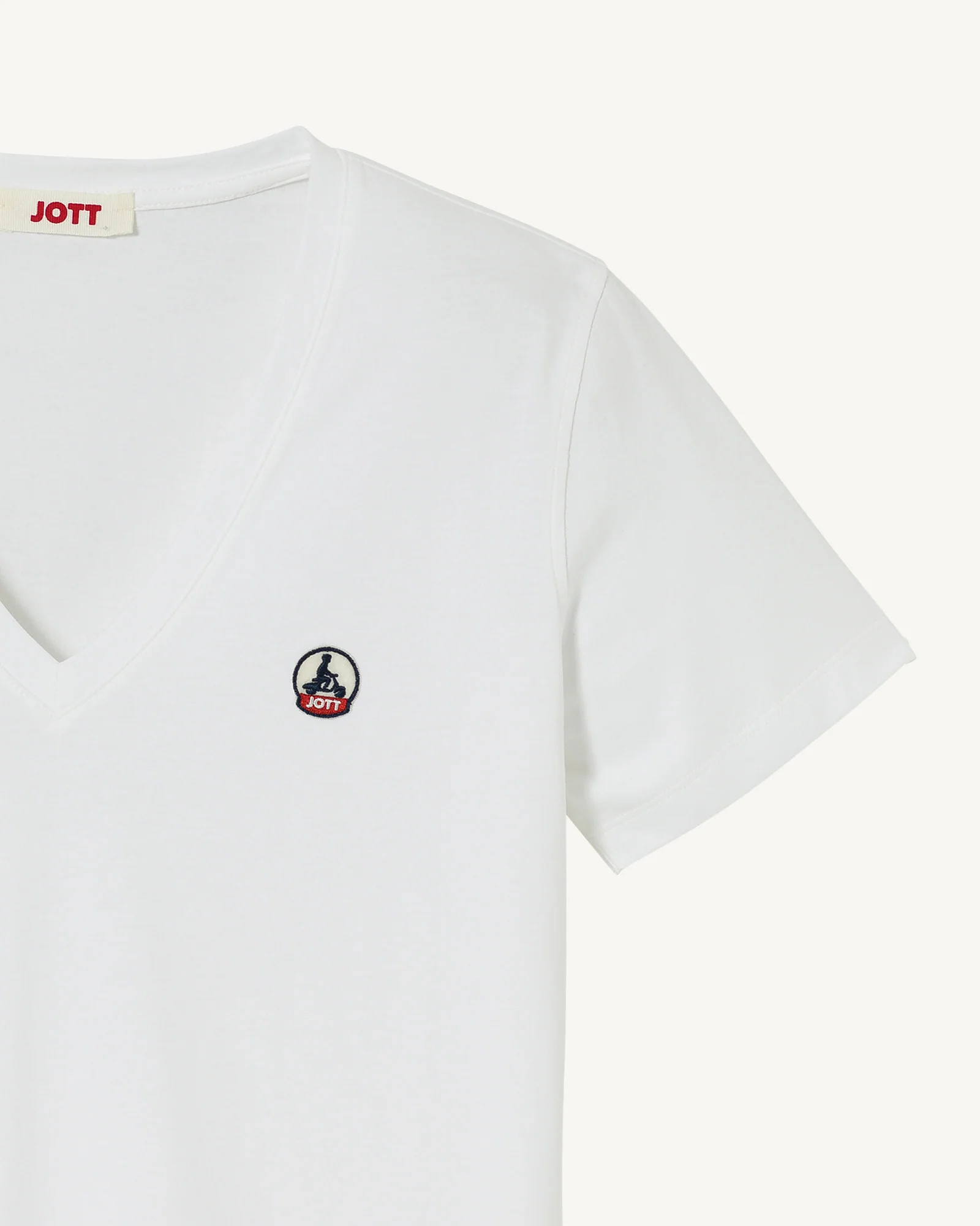 Plain V-neck T-shirt in organic cotton Pale mauve Cancun 2.0