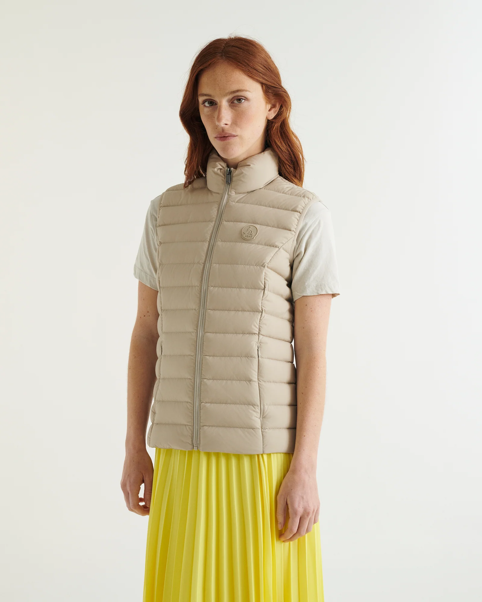 Down jacket sleeveless stretch Beige Grenada