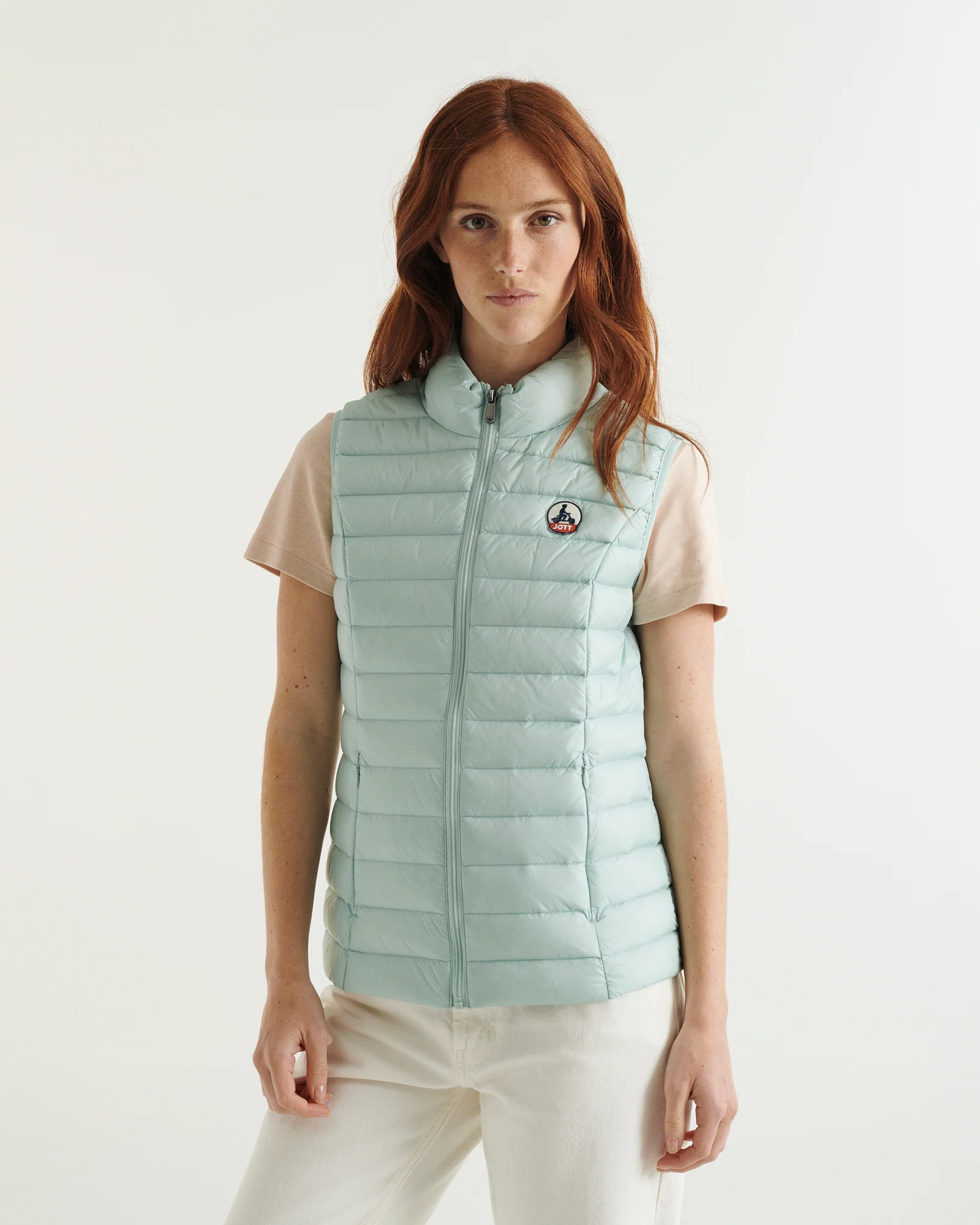 Down jacket light sleeveless Peach Pink Seda