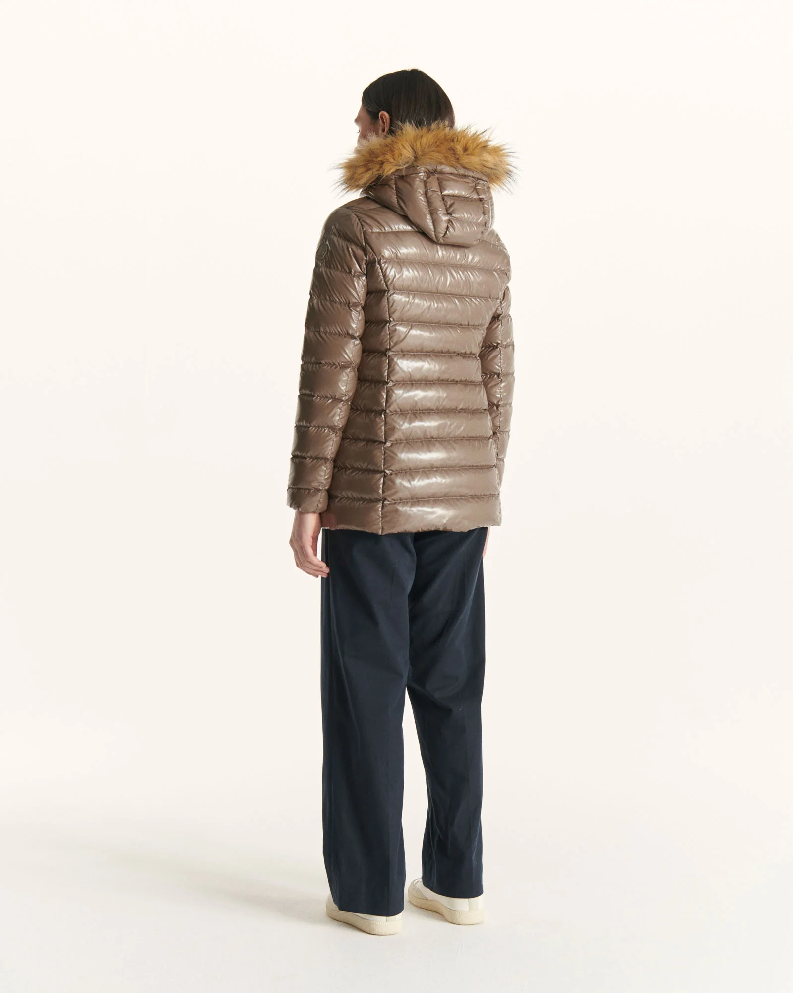 Down jacket mid-length Grand Froid Pearl Black lacquered
