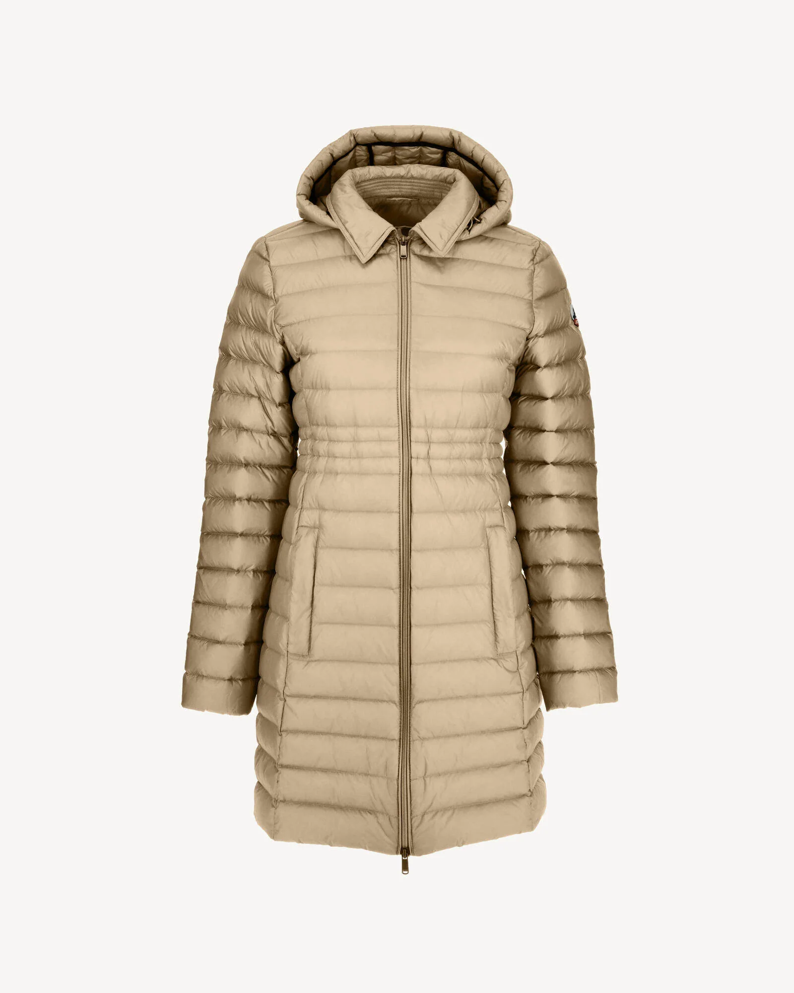 Down jacket long hoodie Taupe Vero 2.0