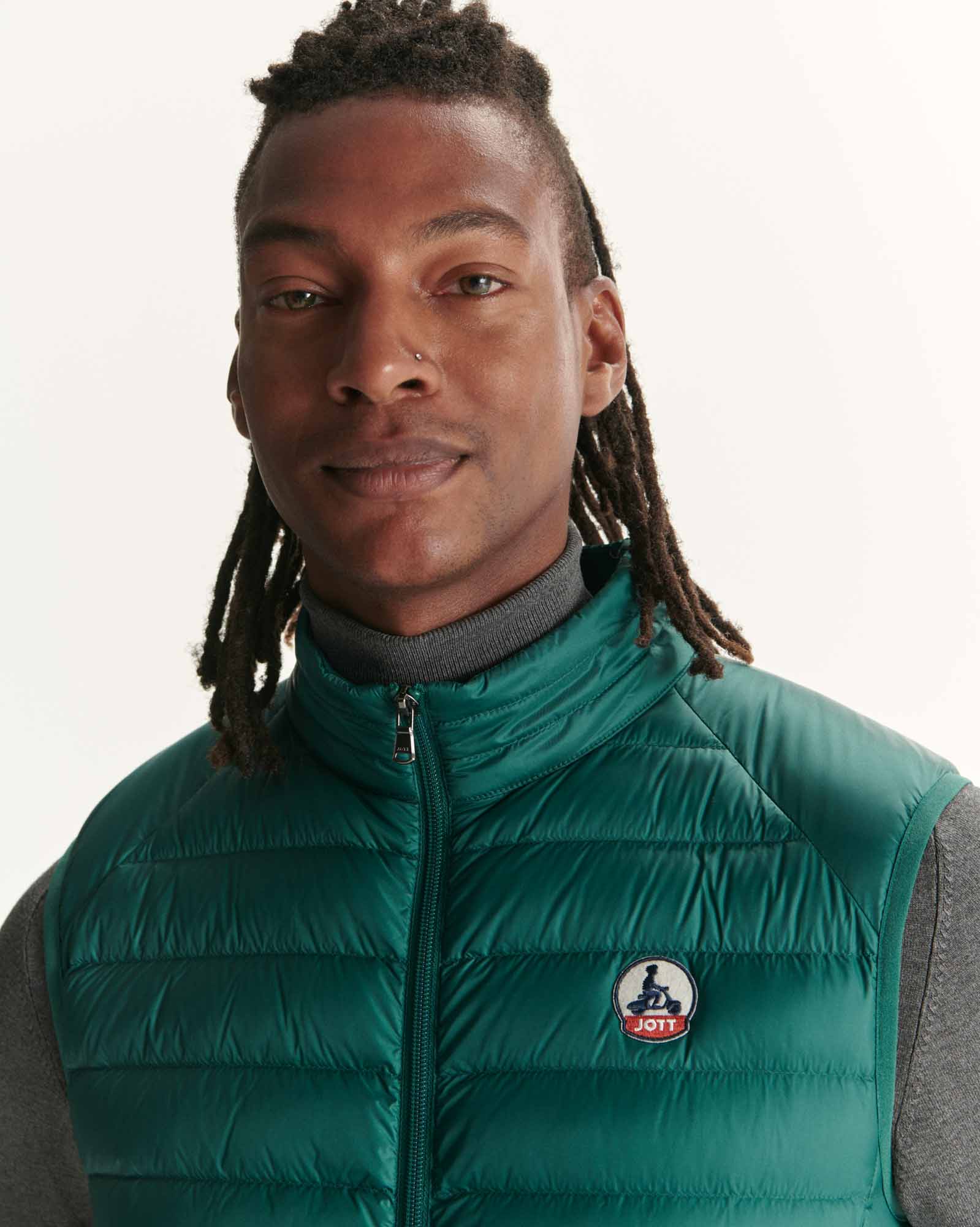 Taupe Sleeveless down jacket Tom