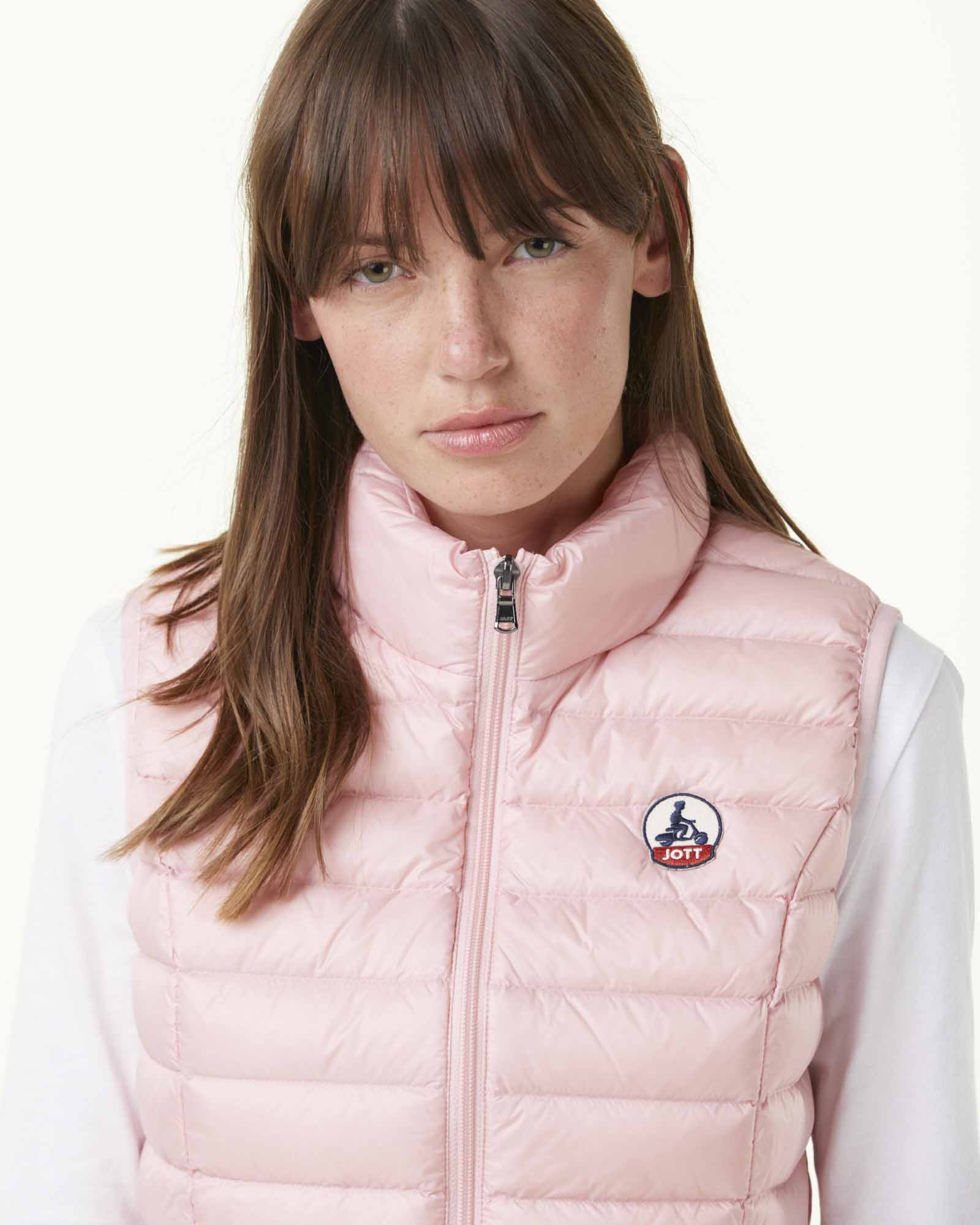 Down jacket light sleeveless Peach Pink Seda