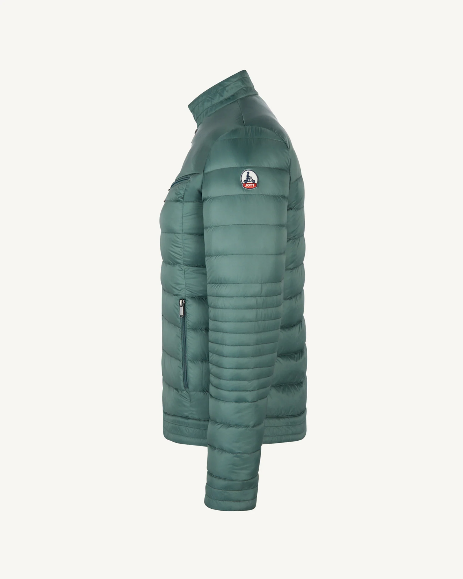 Down jacket biker cut Celadon green David